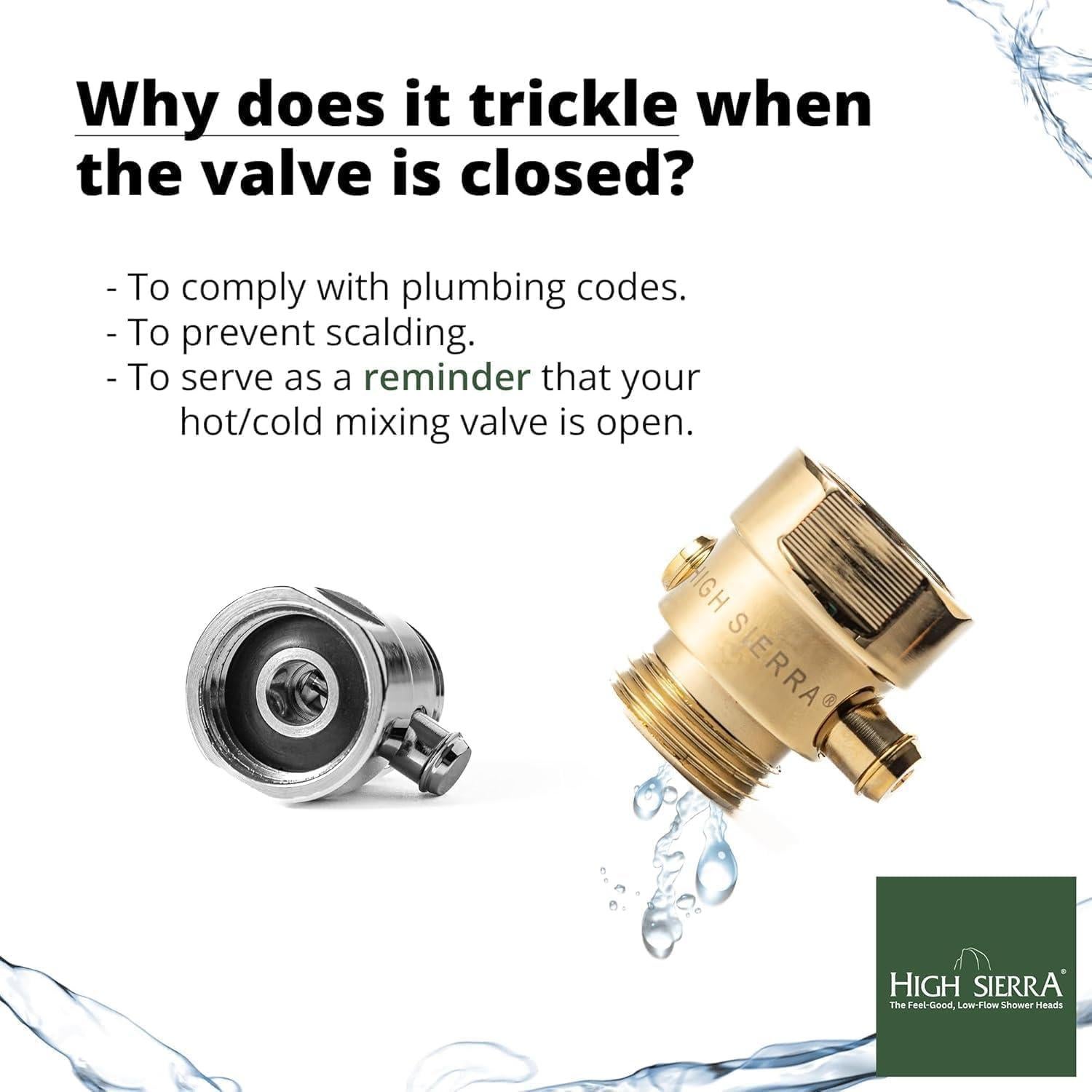 Cabezal de Ducha High Sierra 1.25 GPM Oro Cepillado