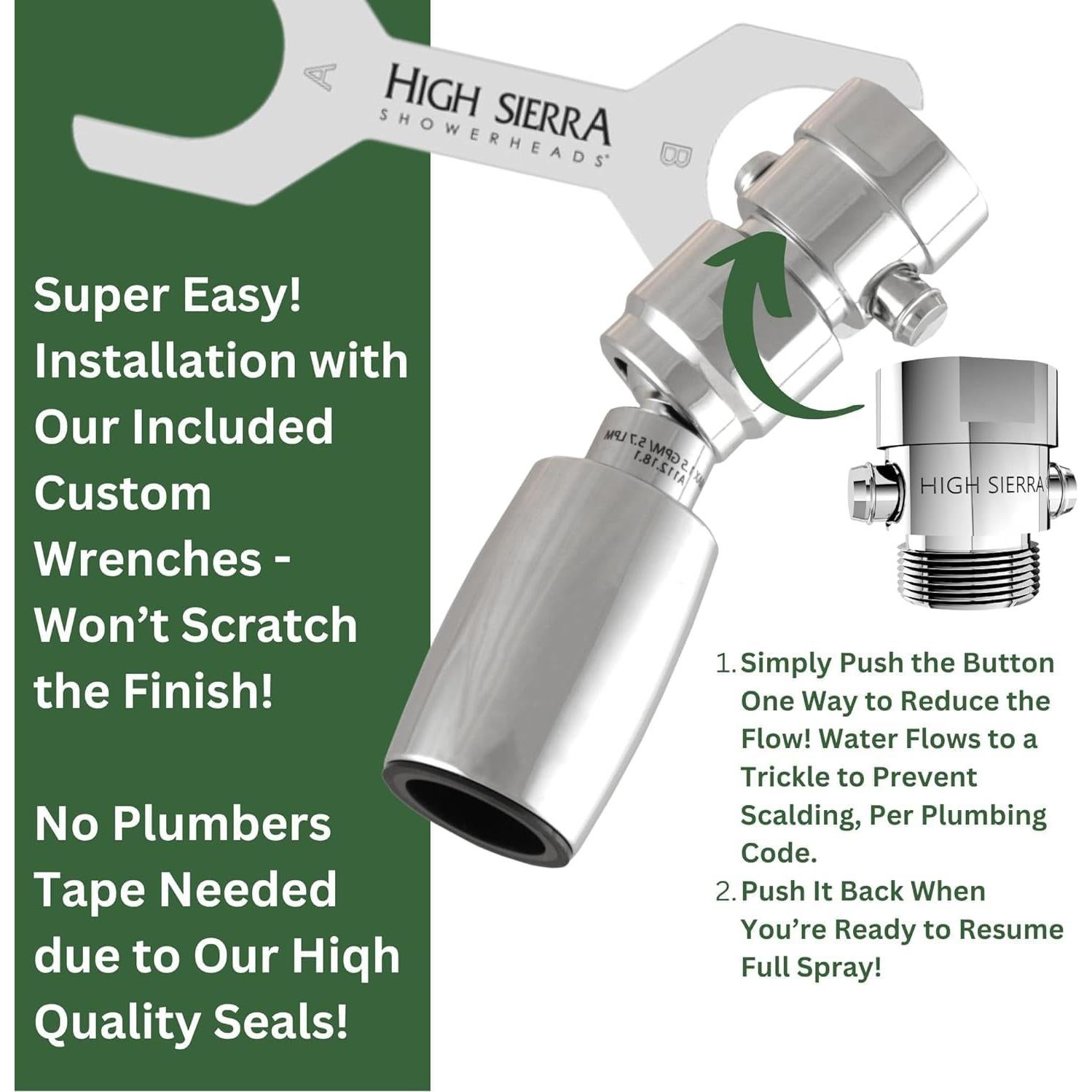 Cabezal de Ducha High Sierra 1.25 GPM Oro Cepillado