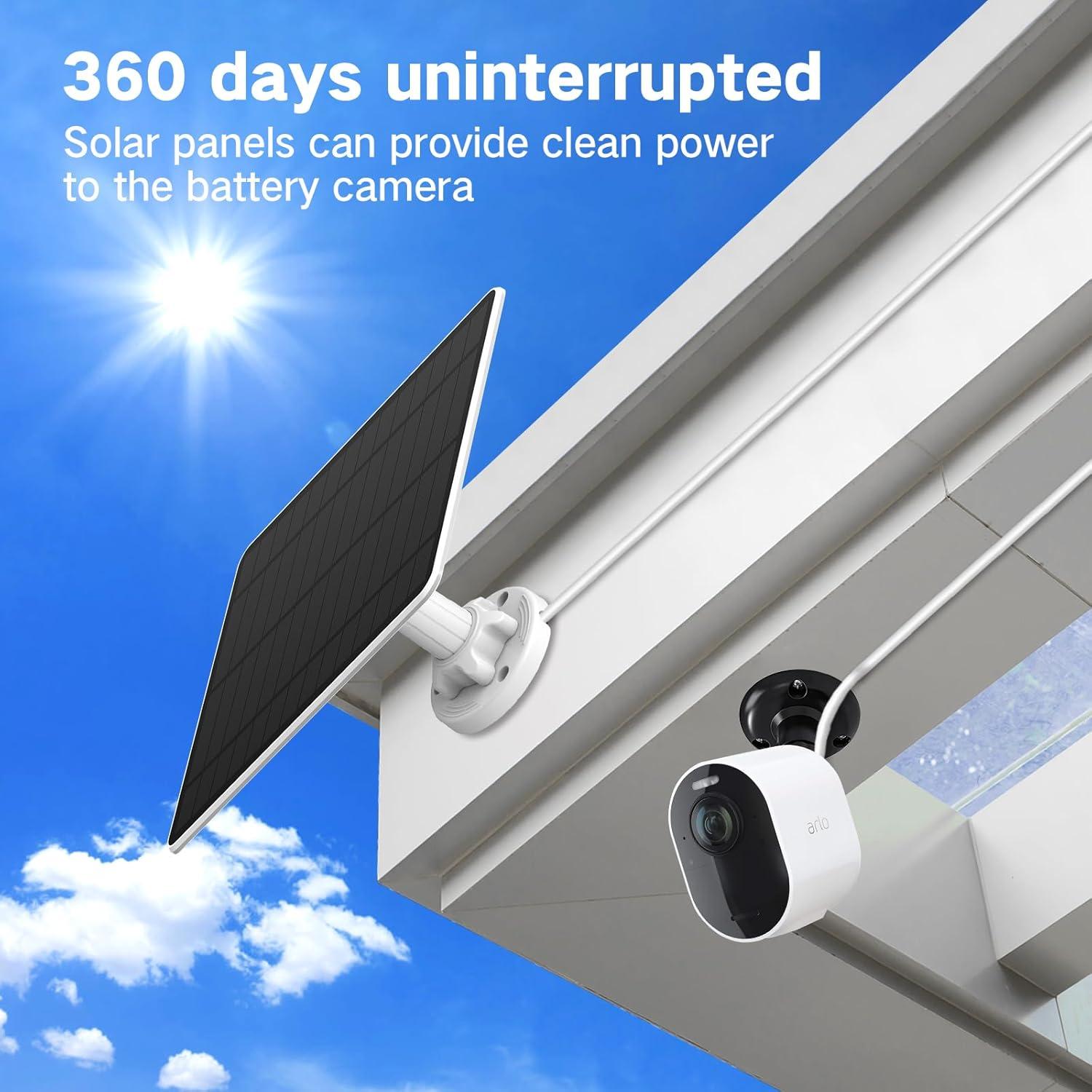 Panel Solar 5W GYKZ para Cámara Arlo, Eficiencia >25%, IP65