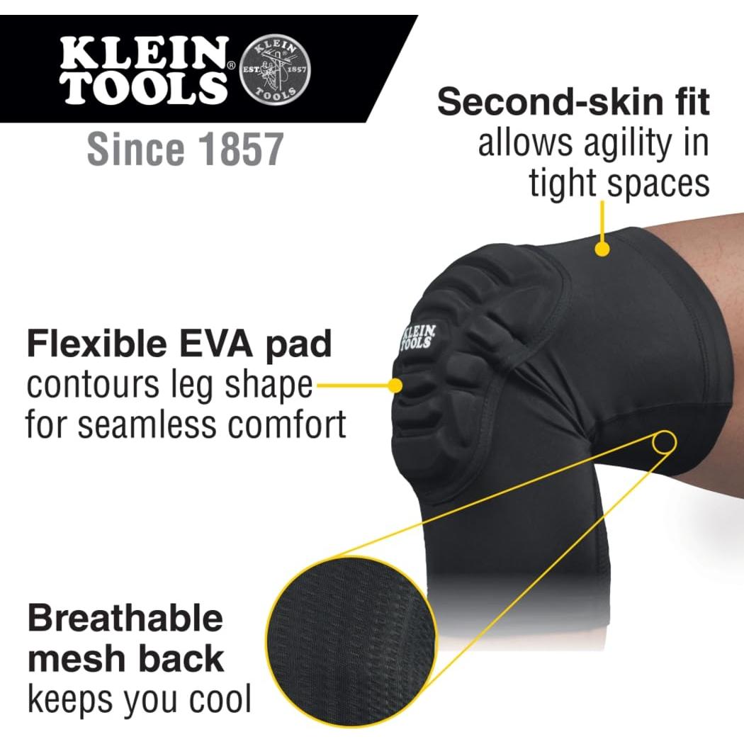 Rodilleras Acolchadas Klein Tools 60614 S/M Negro Transpirables