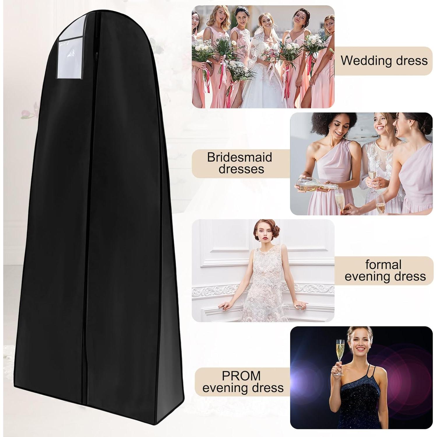 Bolsas para Vestidos de Novia Windyun 6 Piezas 180x80 cm Negro