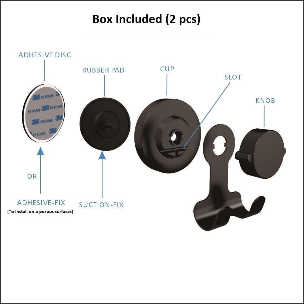 Ganchos de Ventosa Bathika para Baño y Cocina - Acero Inoxidable