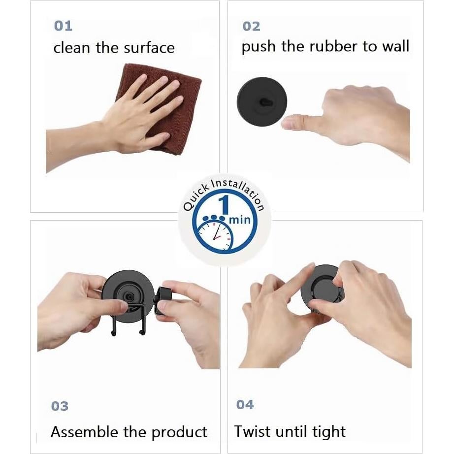 Ganchos de Ventosa Bathika para Baño y Cocina - Acero Inoxidable