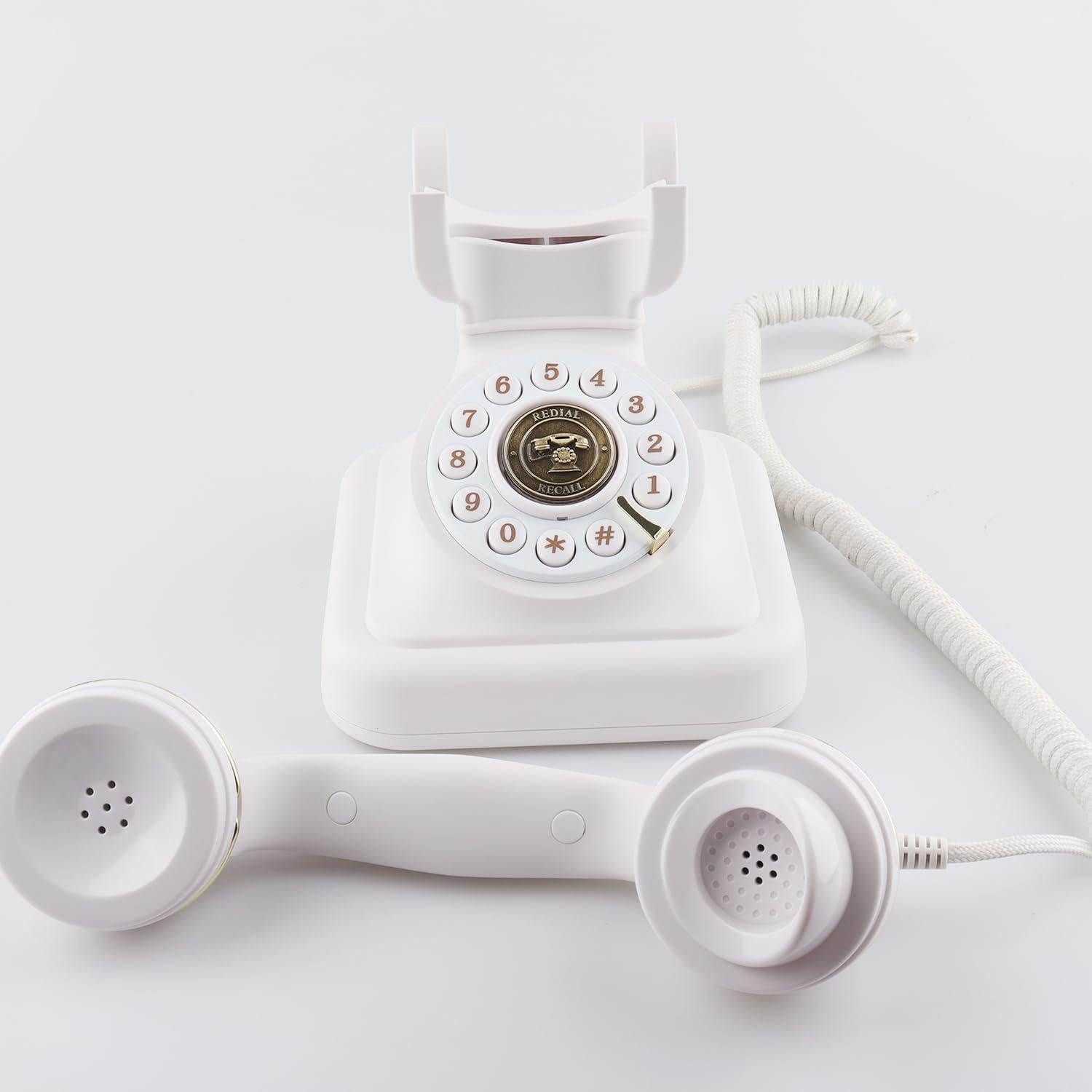 Teléfono de Disco Vintage SIXDEFLY Negro 1960 con Cable