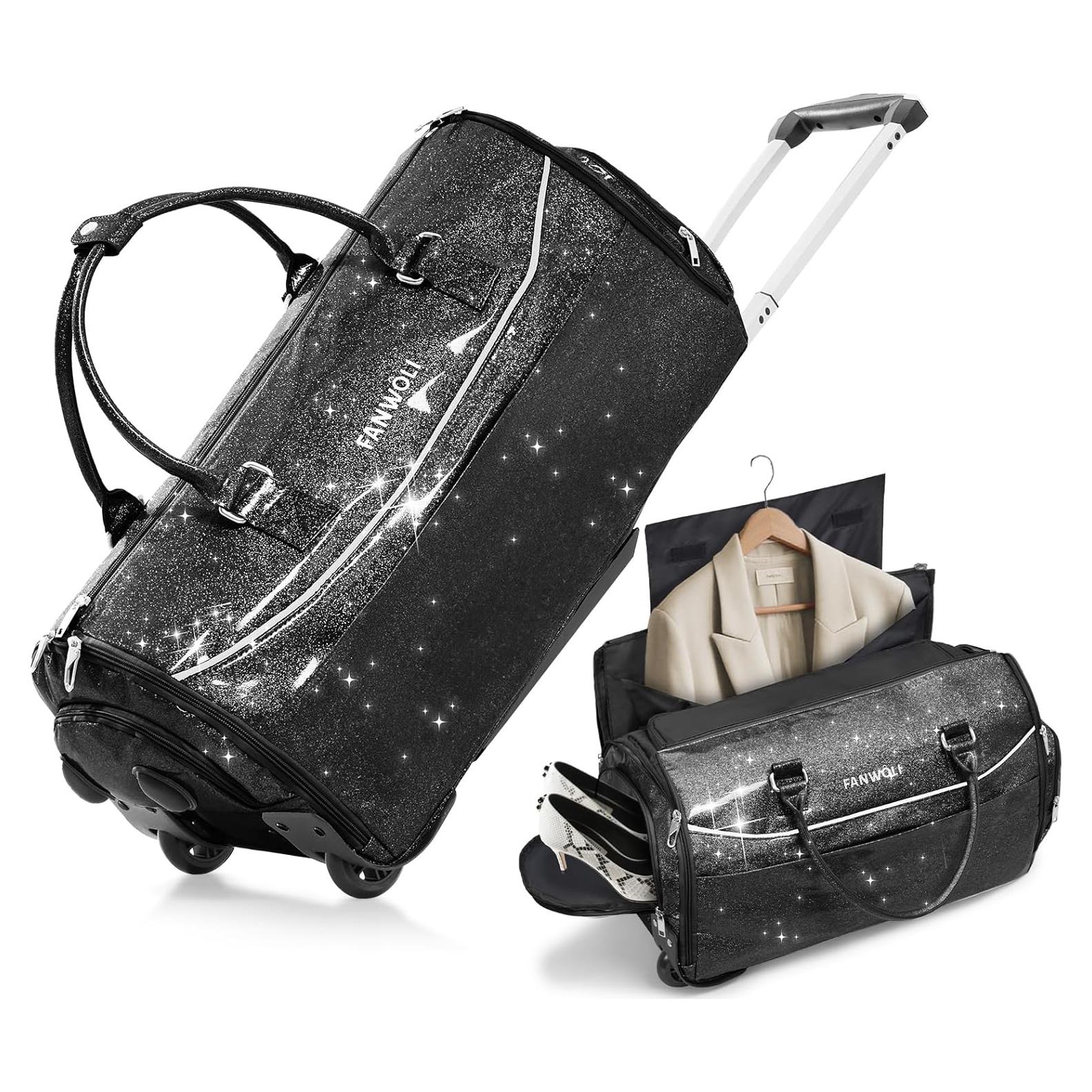 Bolsa de Prendas Rodante 3-en-1 Fanwoli Negro 53x35x23cm