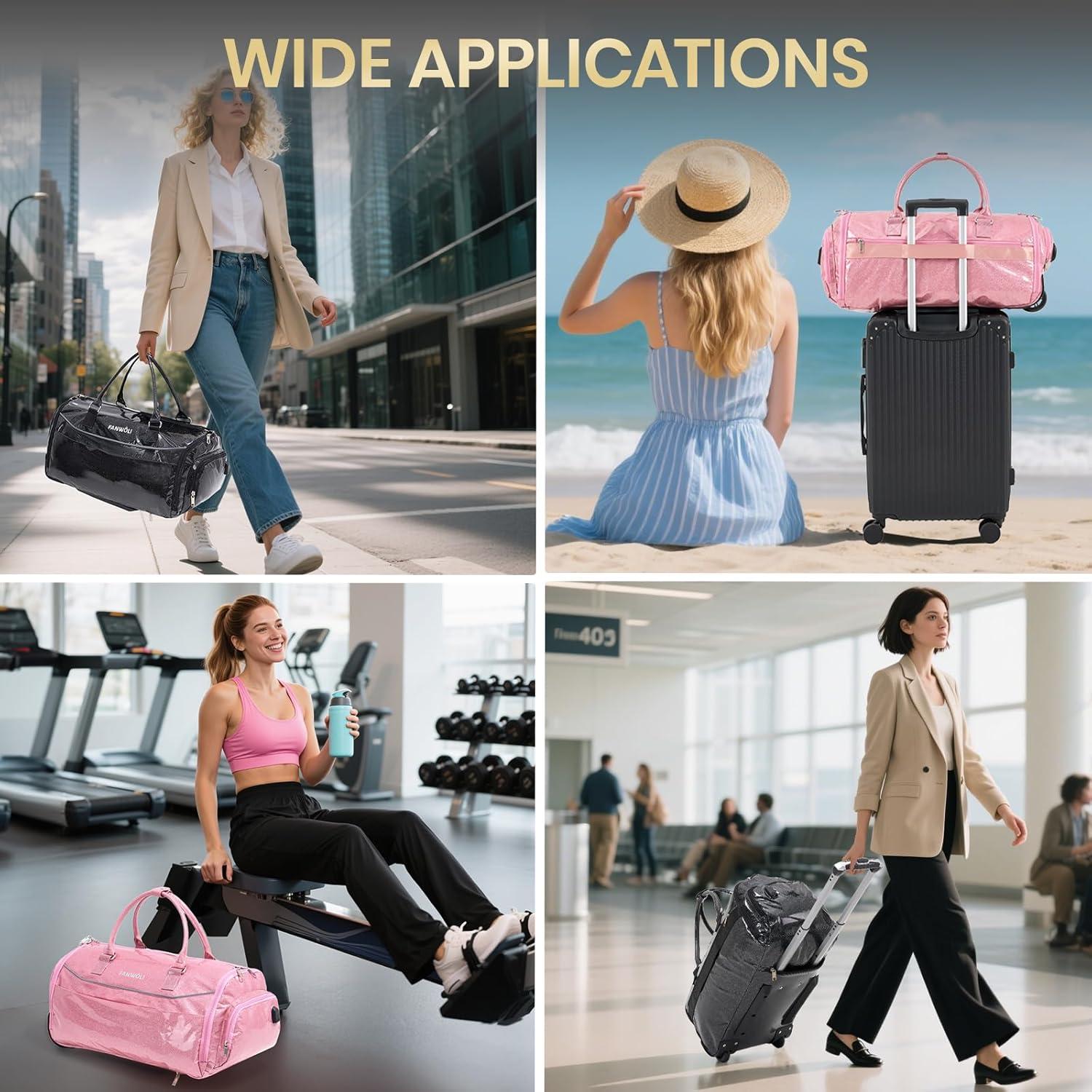 Bolsa de Prendas Rodante 3-en-1 Fanwoli Negro 53x35x23cm