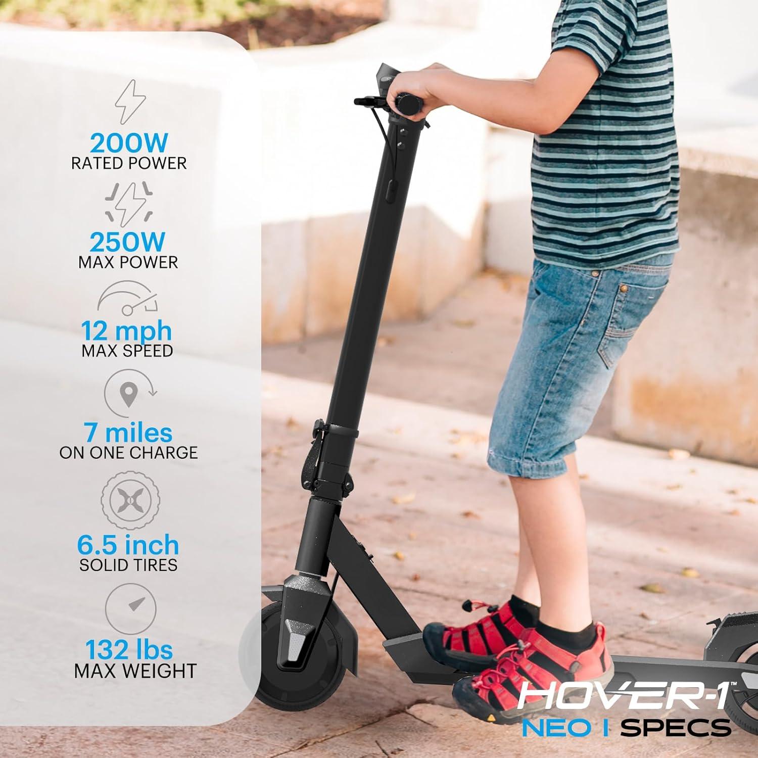 Scooter Eléctrico Plegable Hover-1 Neo I para Niños 4-7 Años