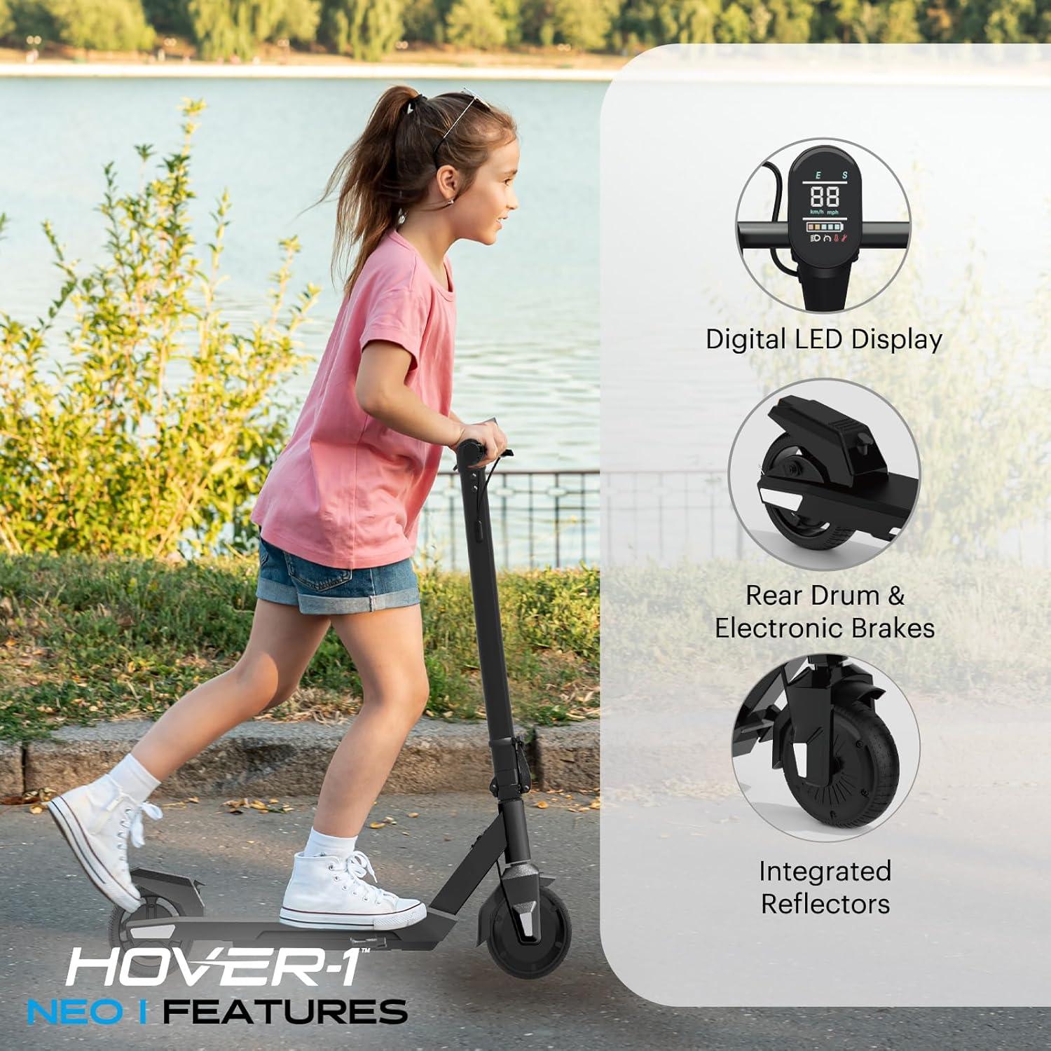 Scooter Eléctrico Plegable Hover-1 Neo I para Niños 4-7 Años
