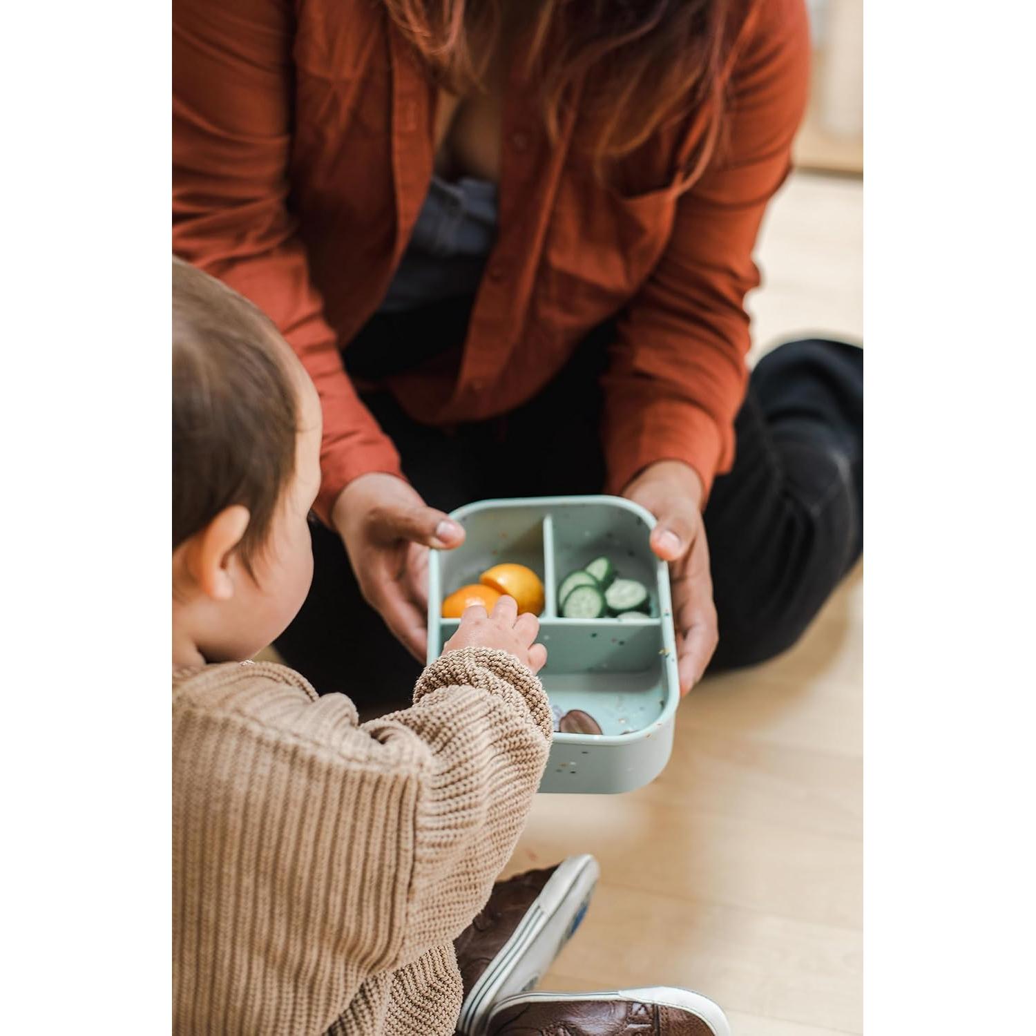 Caja Bento de Silicona Spoondrift Verde 3 Compartimentos 400ml