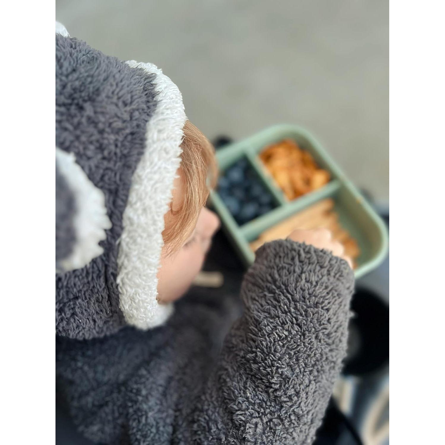 Caja Bento de Silicona Spoondrift Verde 3 Compartimentos 400ml