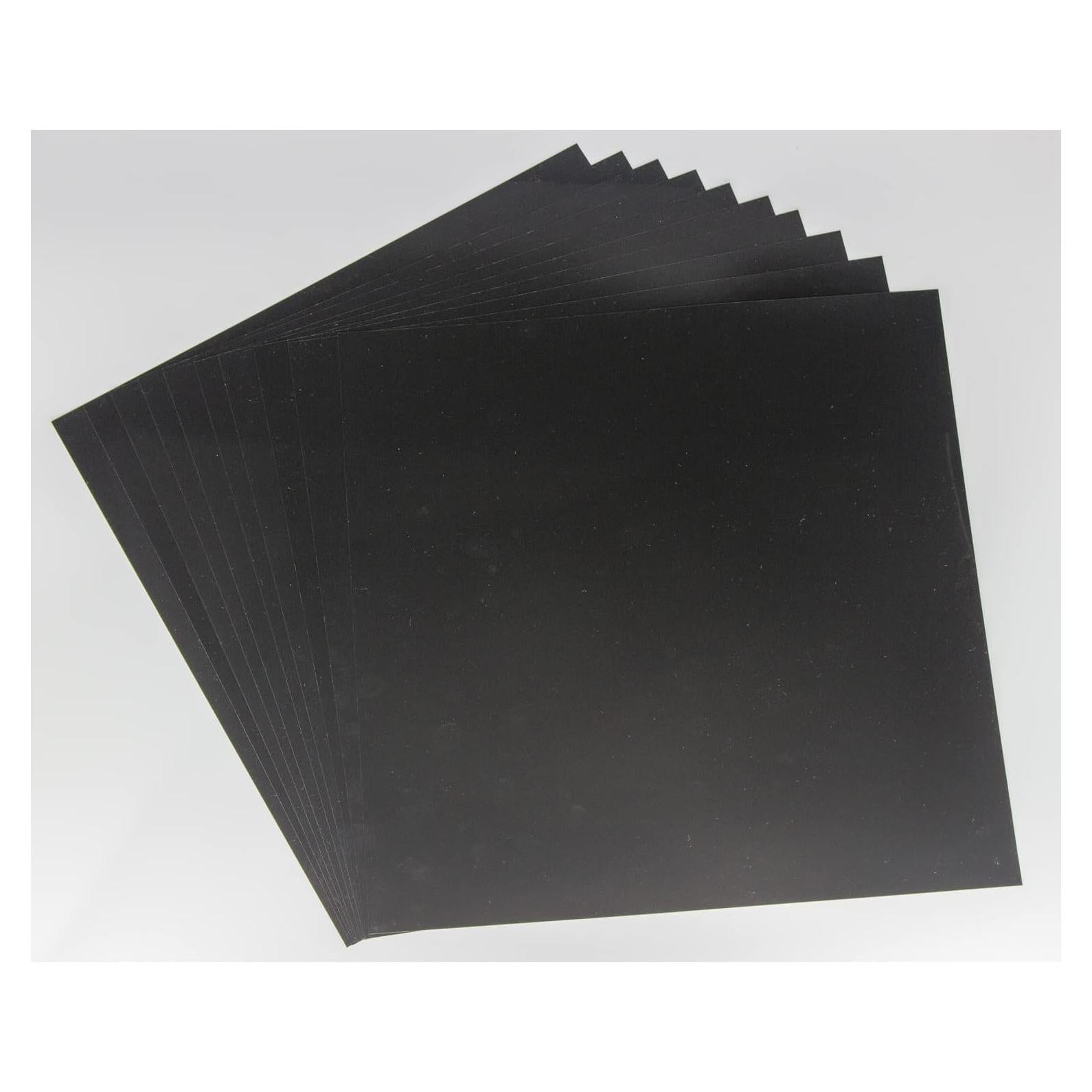 Hojas de Plástico Negro Opaco NEGLEX 12x12" 10 Piezas PET