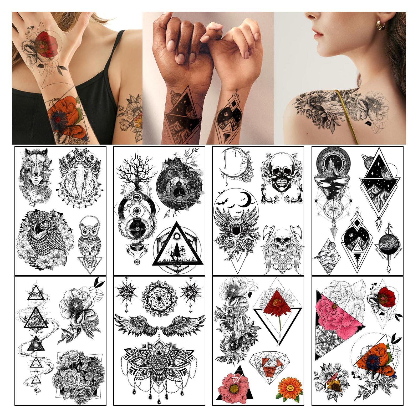 Tatuajes Temporales Yazhiji 32 Hojas Diseño Variado