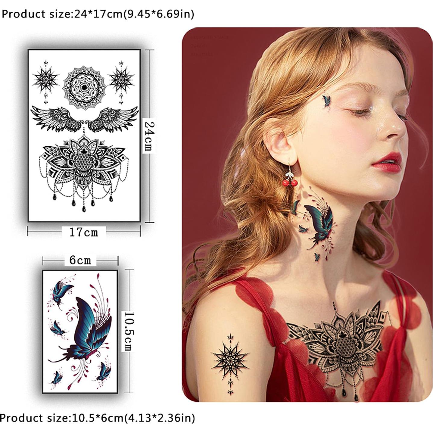 Tatuajes Temporales Yazhiji 32 Hojas Diseño Variado