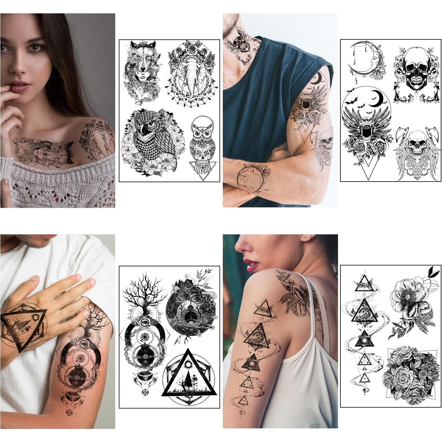 Tatuajes Temporales Yazhiji 32 Hojas Diseño Variado