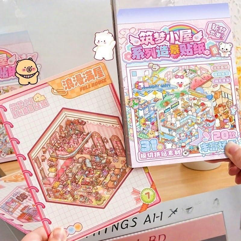 Libro de Pegatinas 3D DIY Luzhans - 20 Temas Creativos