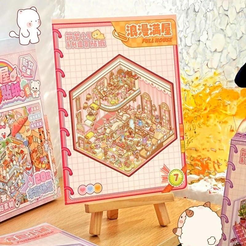 Libro de Pegatinas 3D DIY Luzhans - 20 Temas Creativos