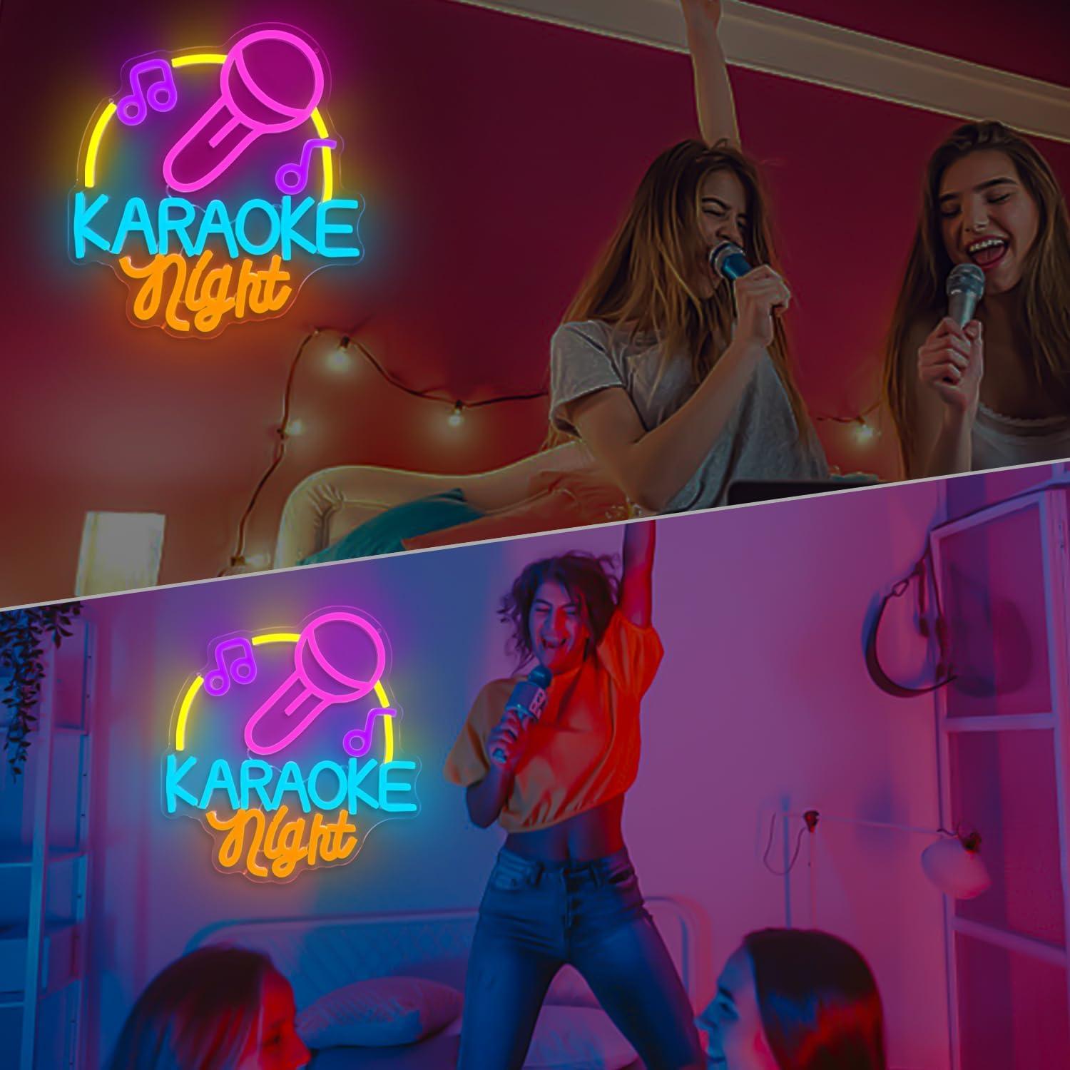 Cartel de Neón Karaoke LED Regulable YvuYamg 24x8cm Azul