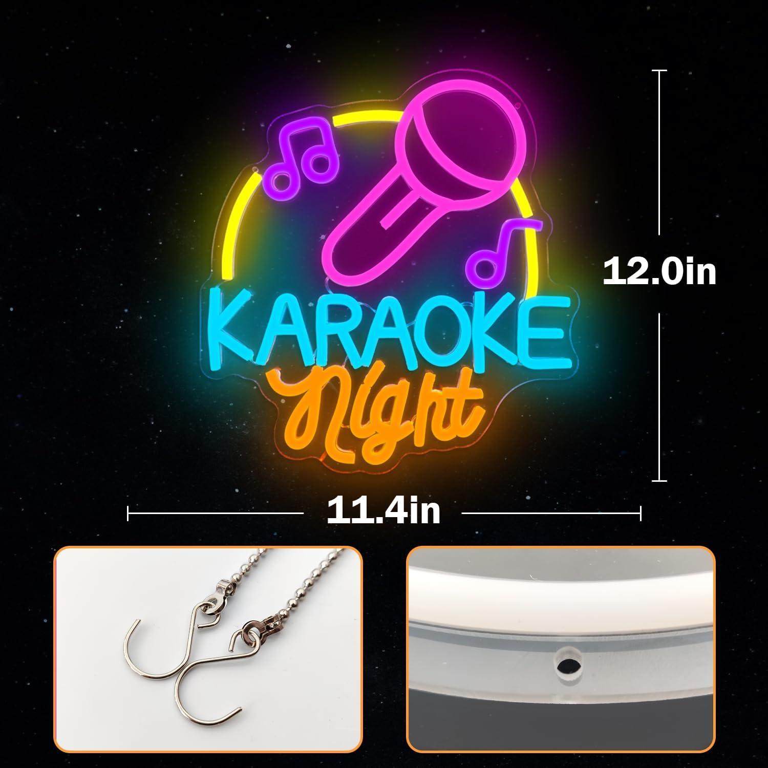 Cartel de Neón Karaoke LED Regulable YvuYamg 24x8cm Azul