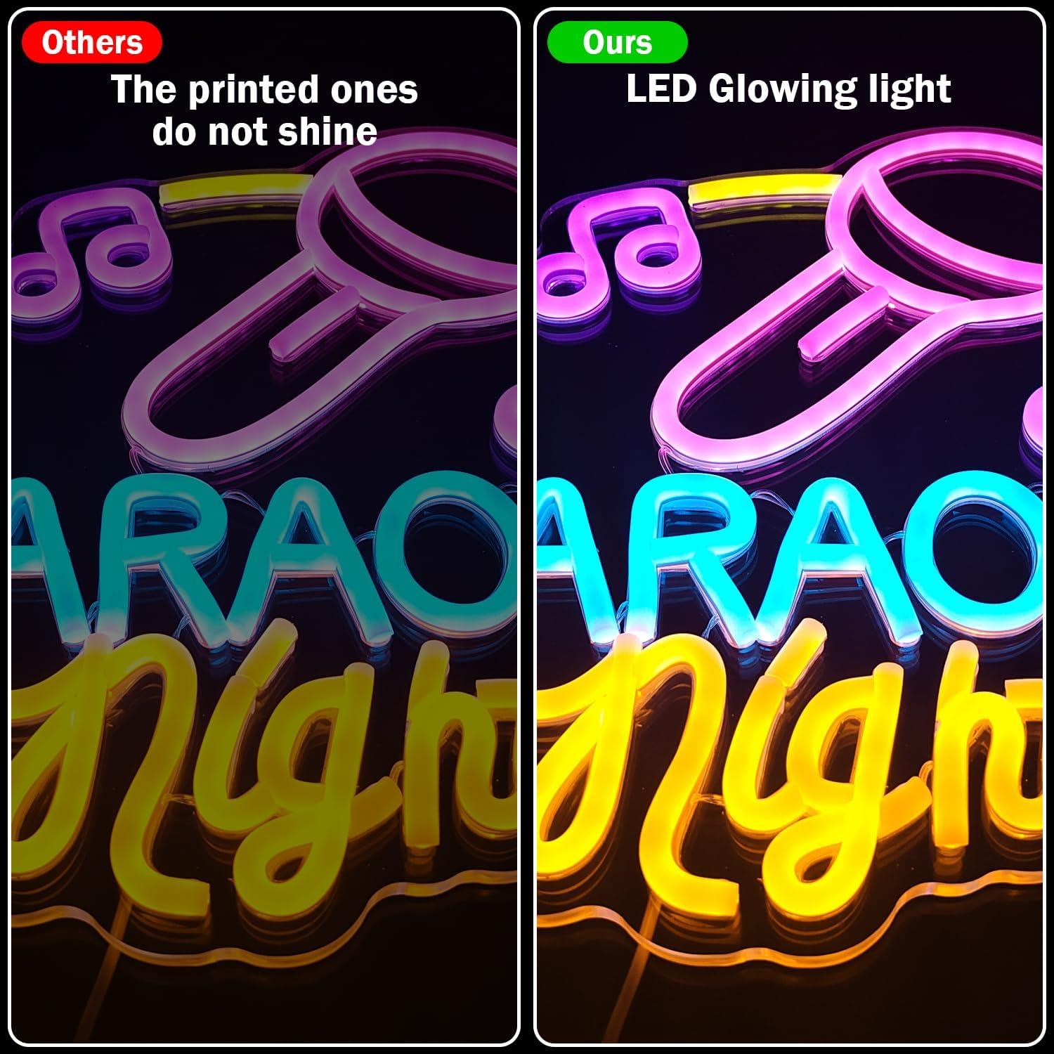 Cartel de Neón Karaoke LED Regulable YvuYamg 24x8cm Azul