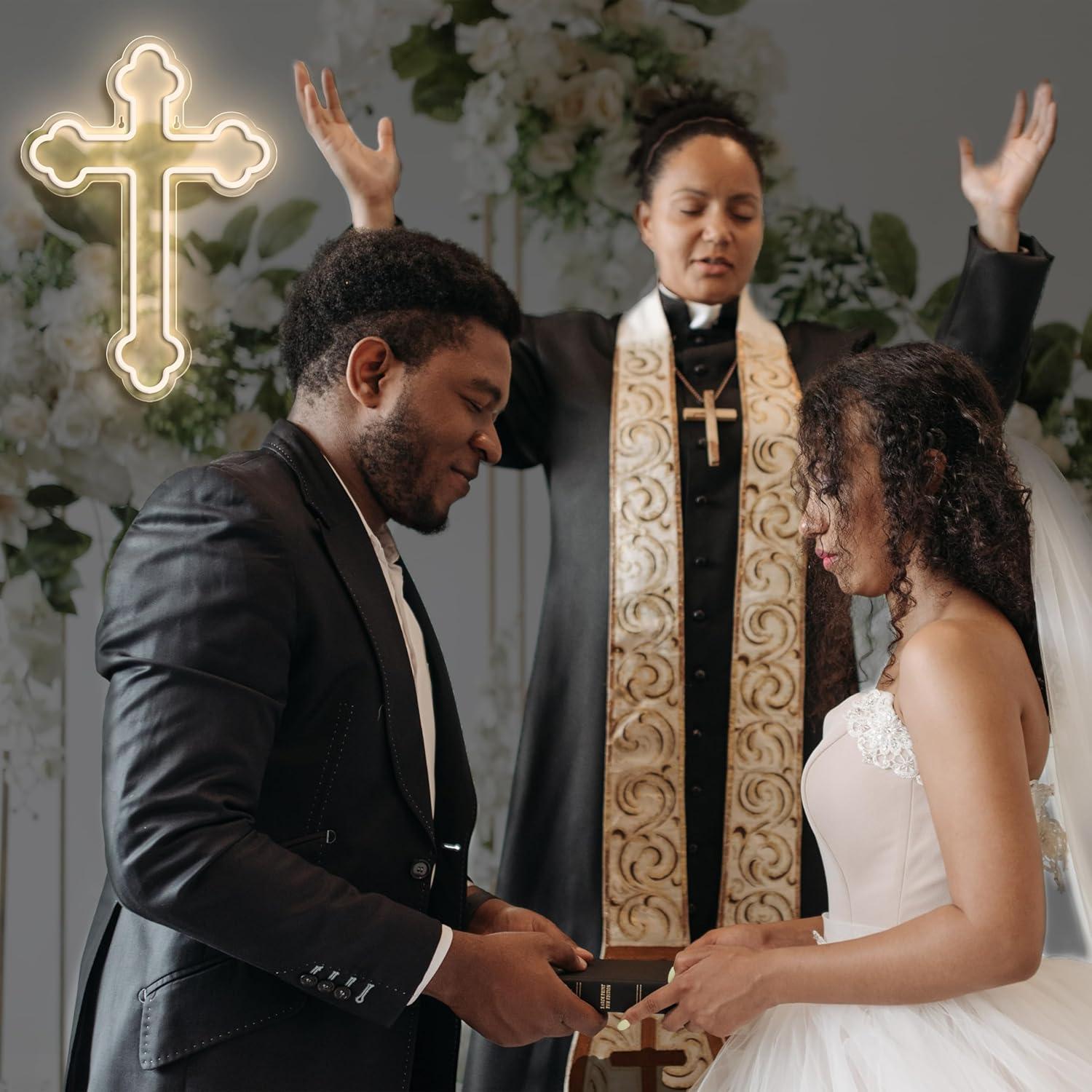 Letrero de Neón Cruz de Jesús JIARODEY 40x28 cm USB