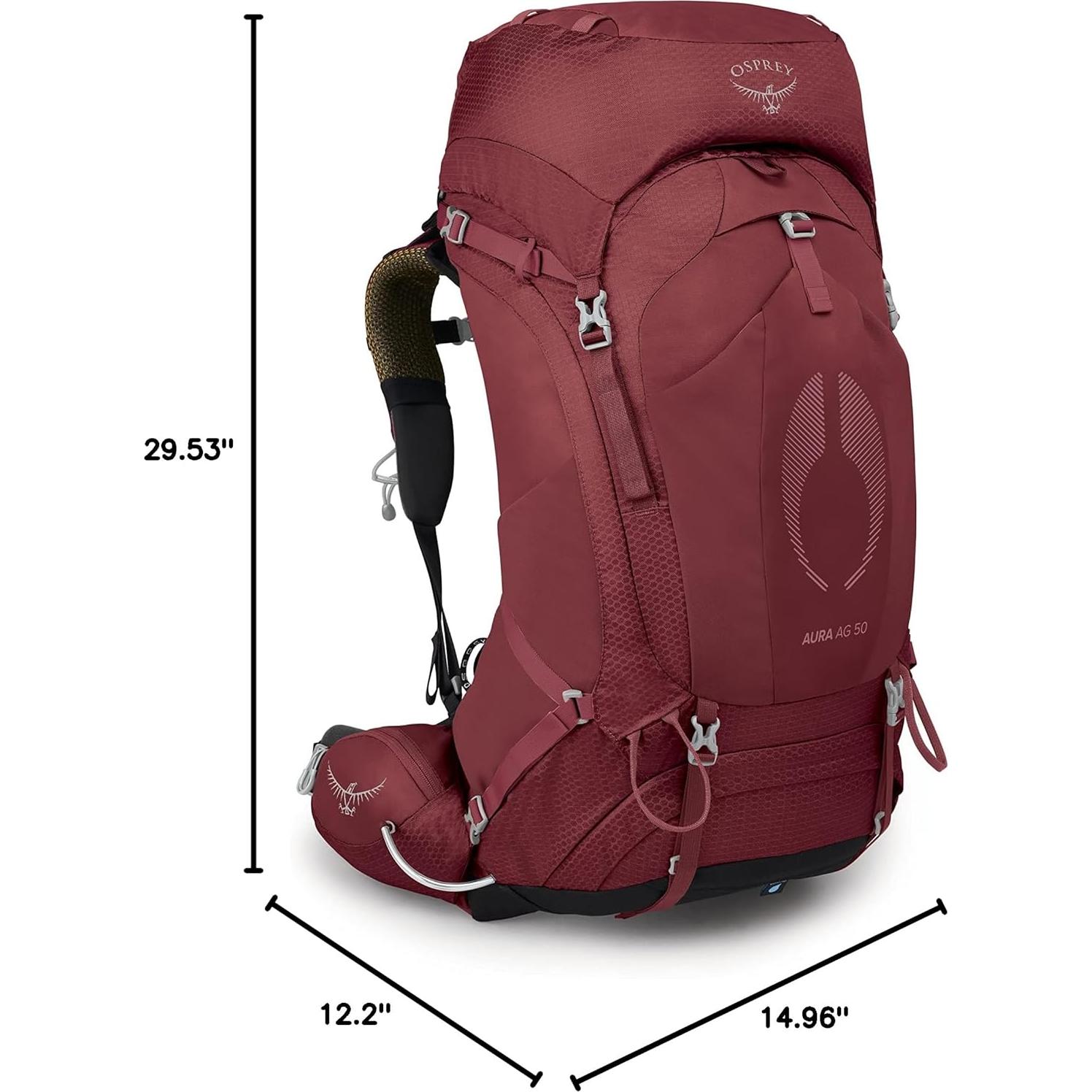 Mochila de Senderismo Osprey Aura AG 50L Mujeres Rojo
