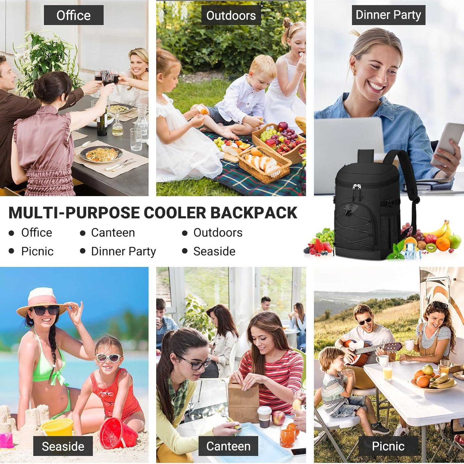 Mochila Enfriadora NECKORY 30L Impermeable y Aislada Negra