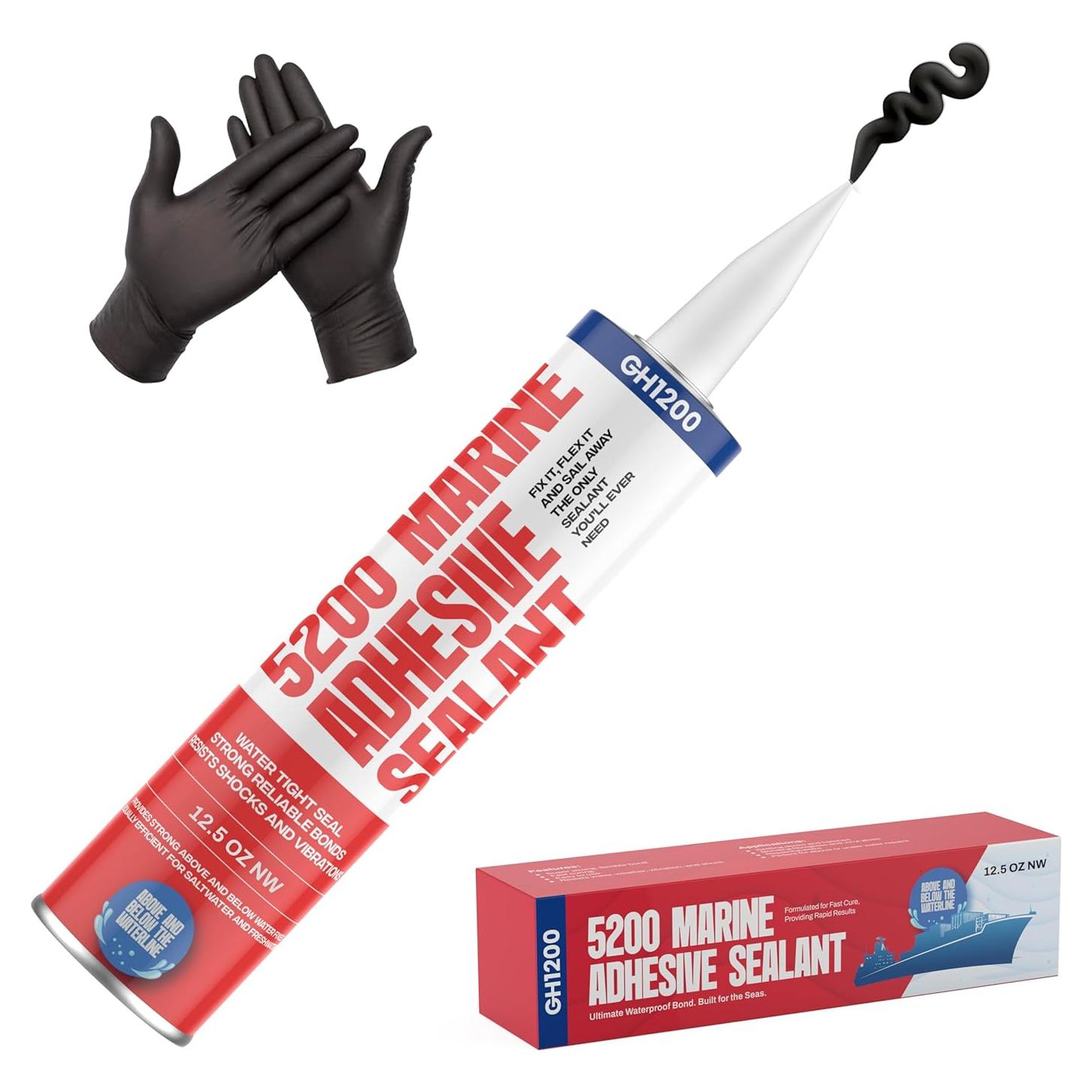 Sellador Marino GH1200 5200 Negro 354.88 g Impermeable