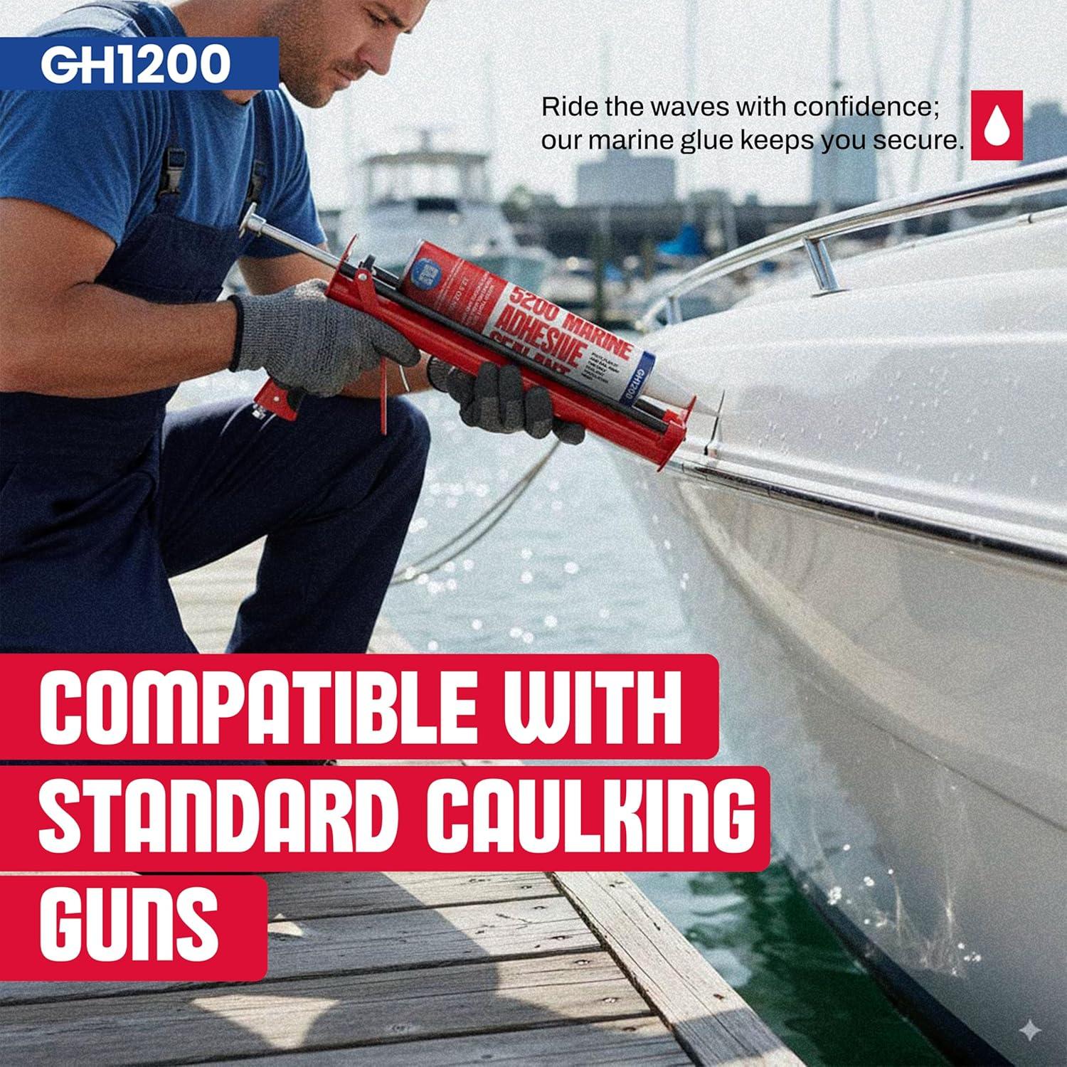 Sellador Marino GH1200 5200 Negro 354.88 g Impermeable