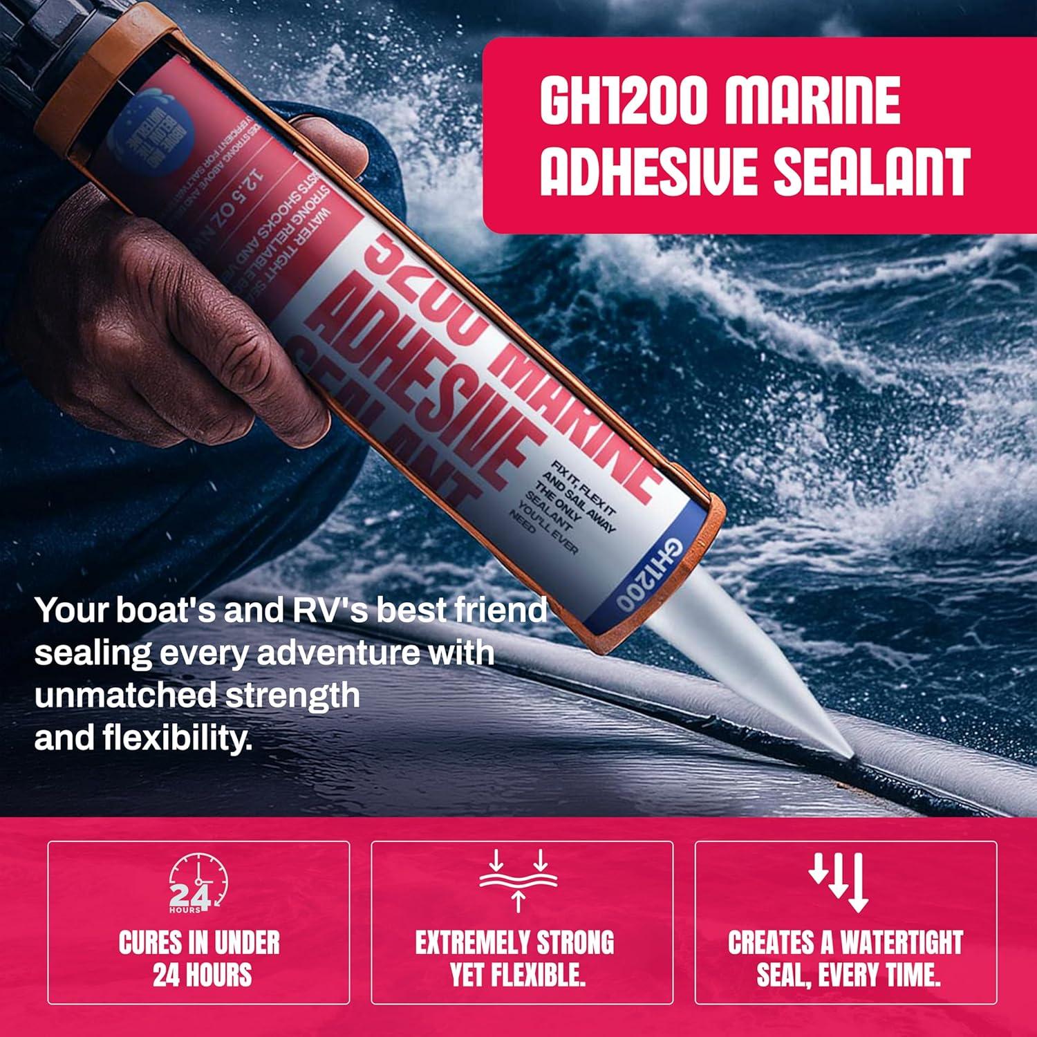 Sellador Marino GH1200 5200 Negro 354.88 g Impermeable