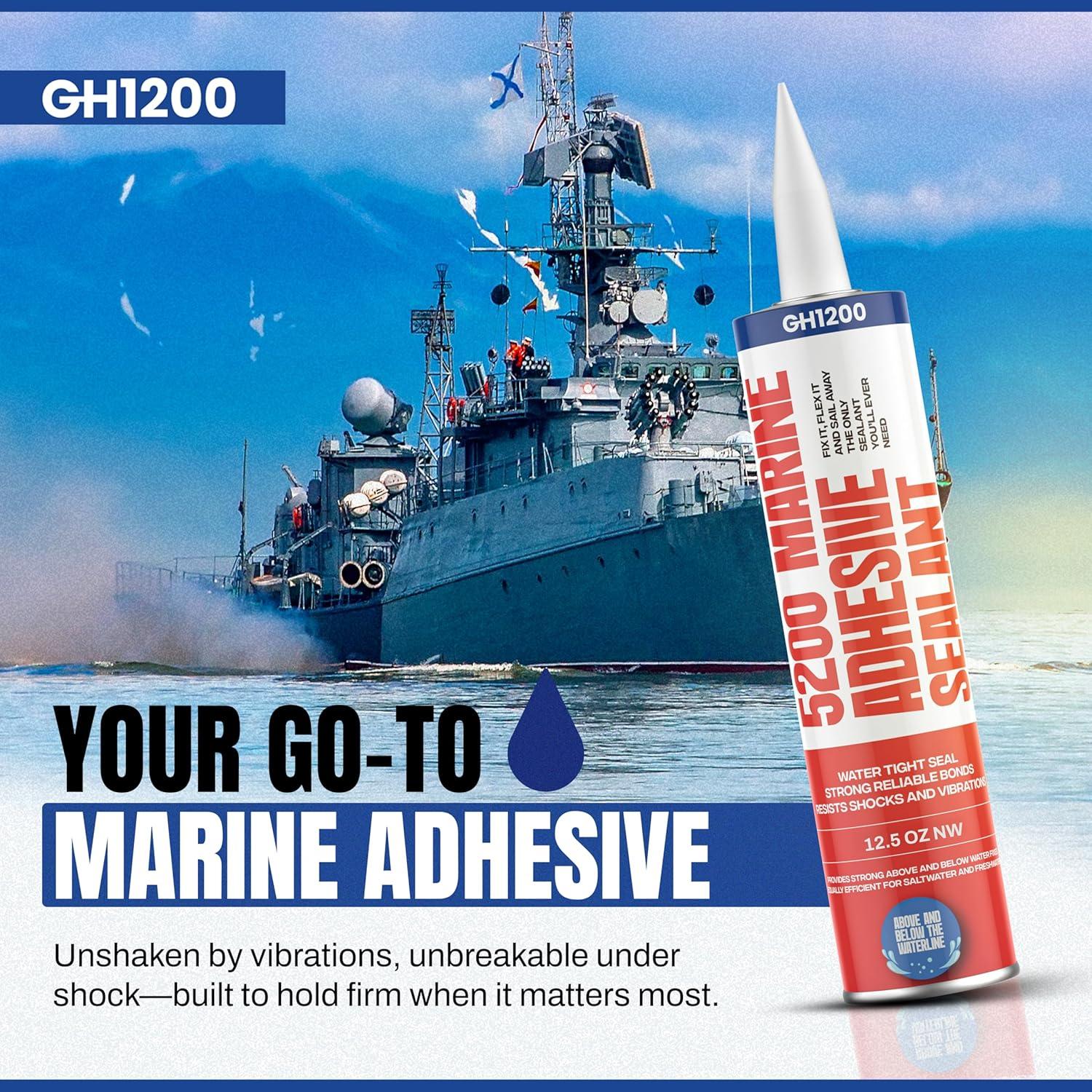 Sellador Marino GH1200 5200 Negro 354.88 g Impermeable