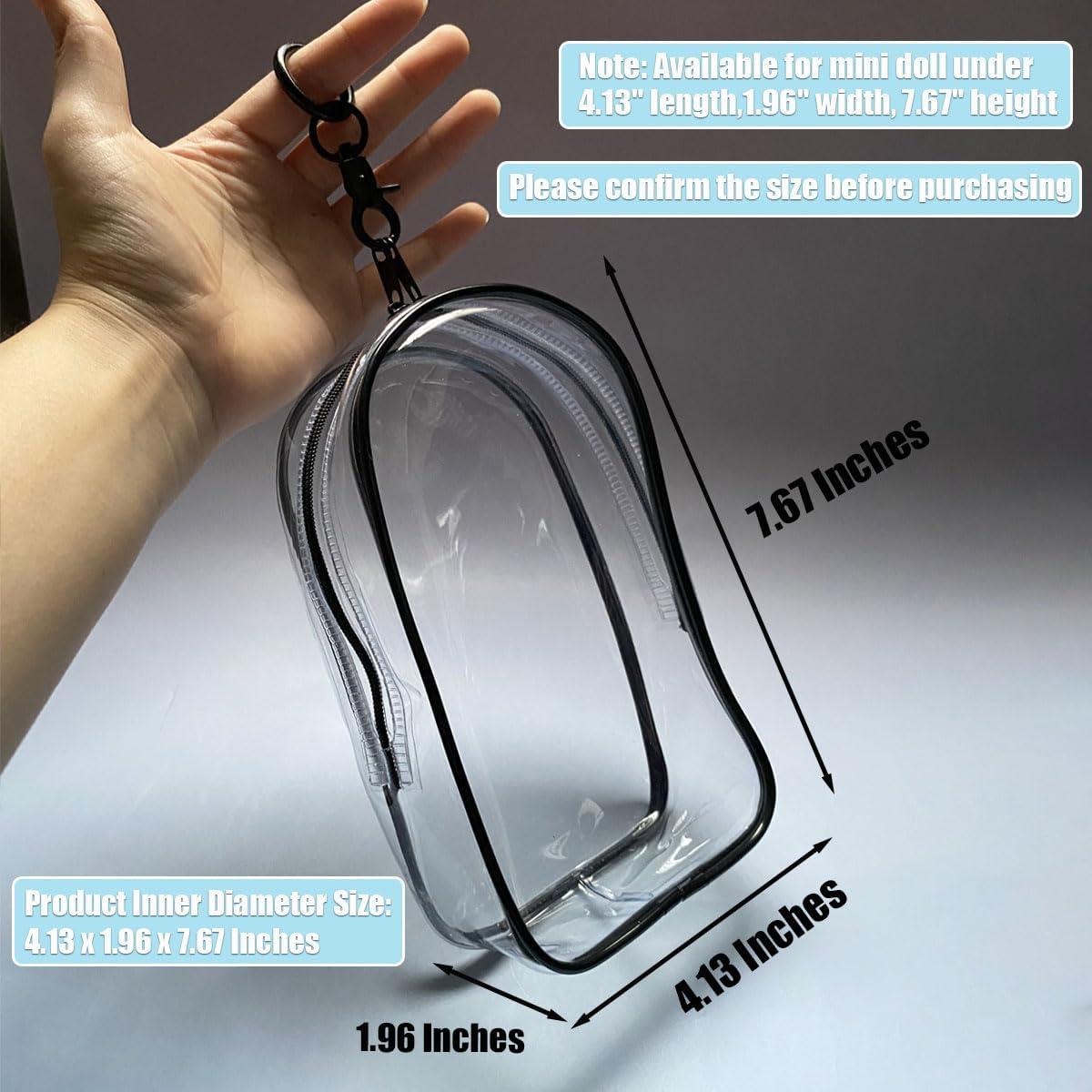 Bolsa de exhibición clara con llavero para muñecas hasta 10.5 cm