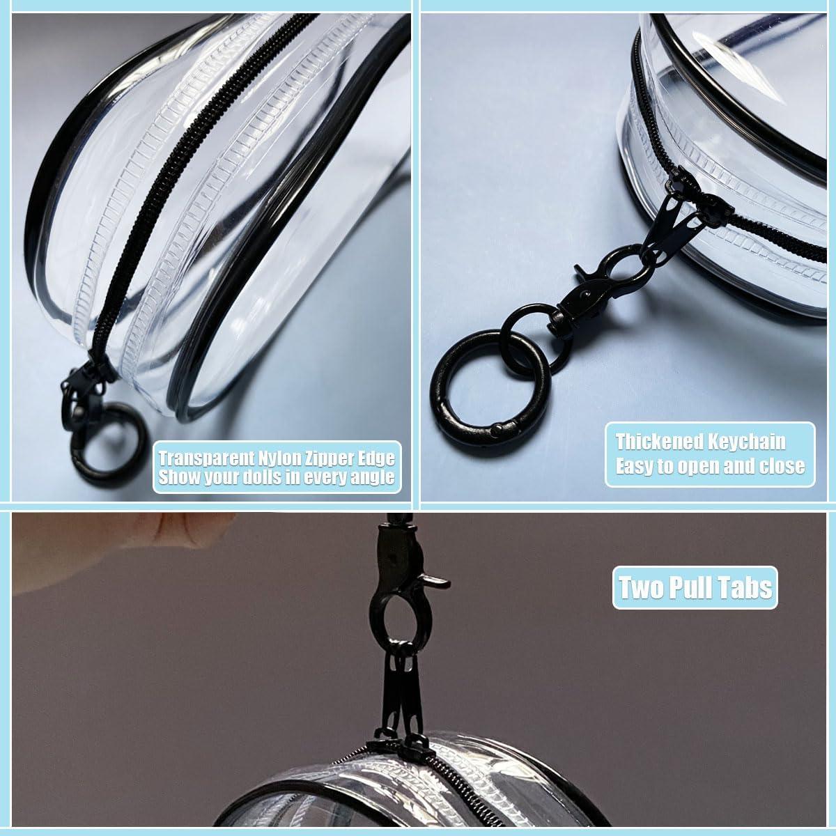 Bolsa de exhibición clara con llavero para muñecas hasta 10.5 cm