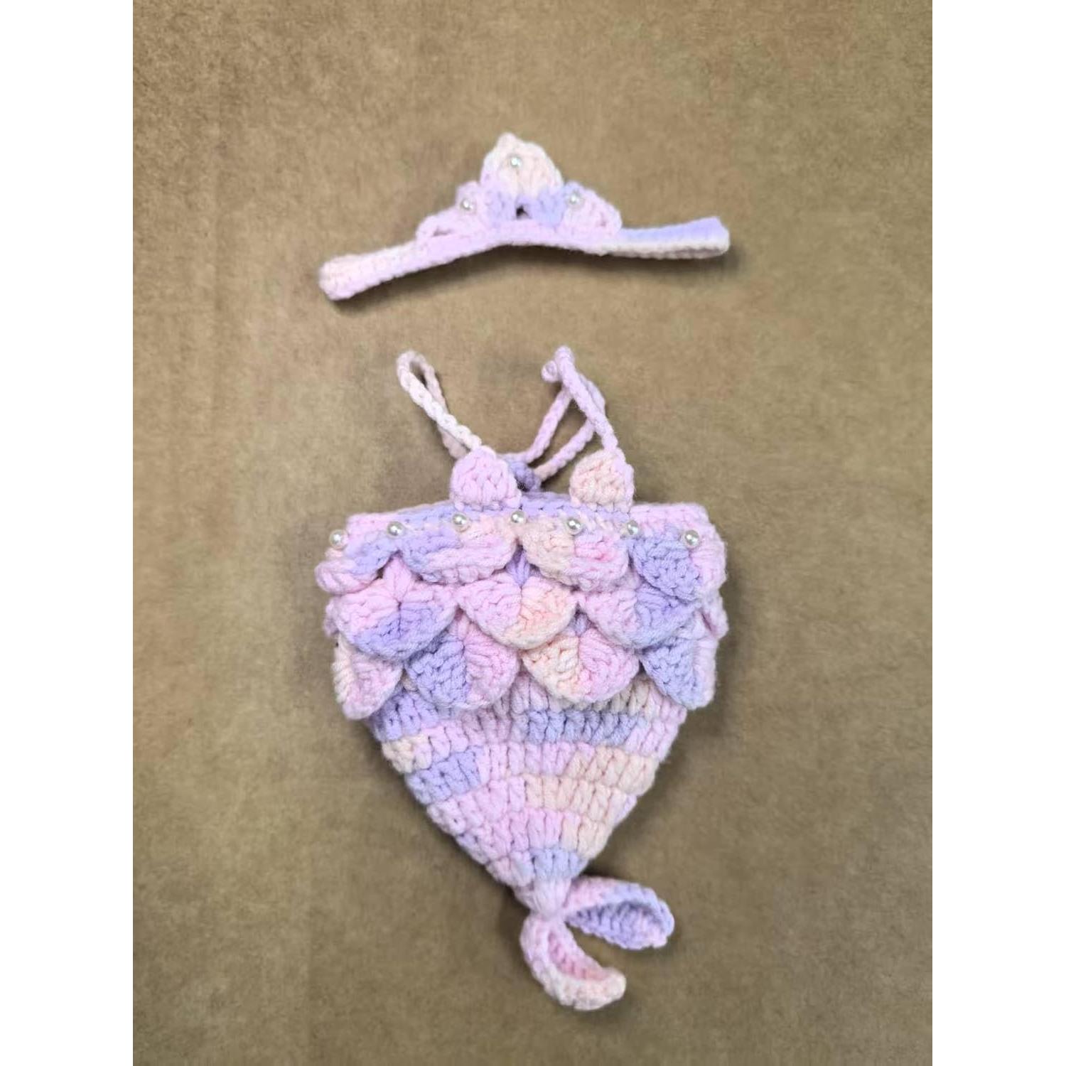 Conjunto de Ropa de Sirena Labubu Tejido a Mano 15-17 cm