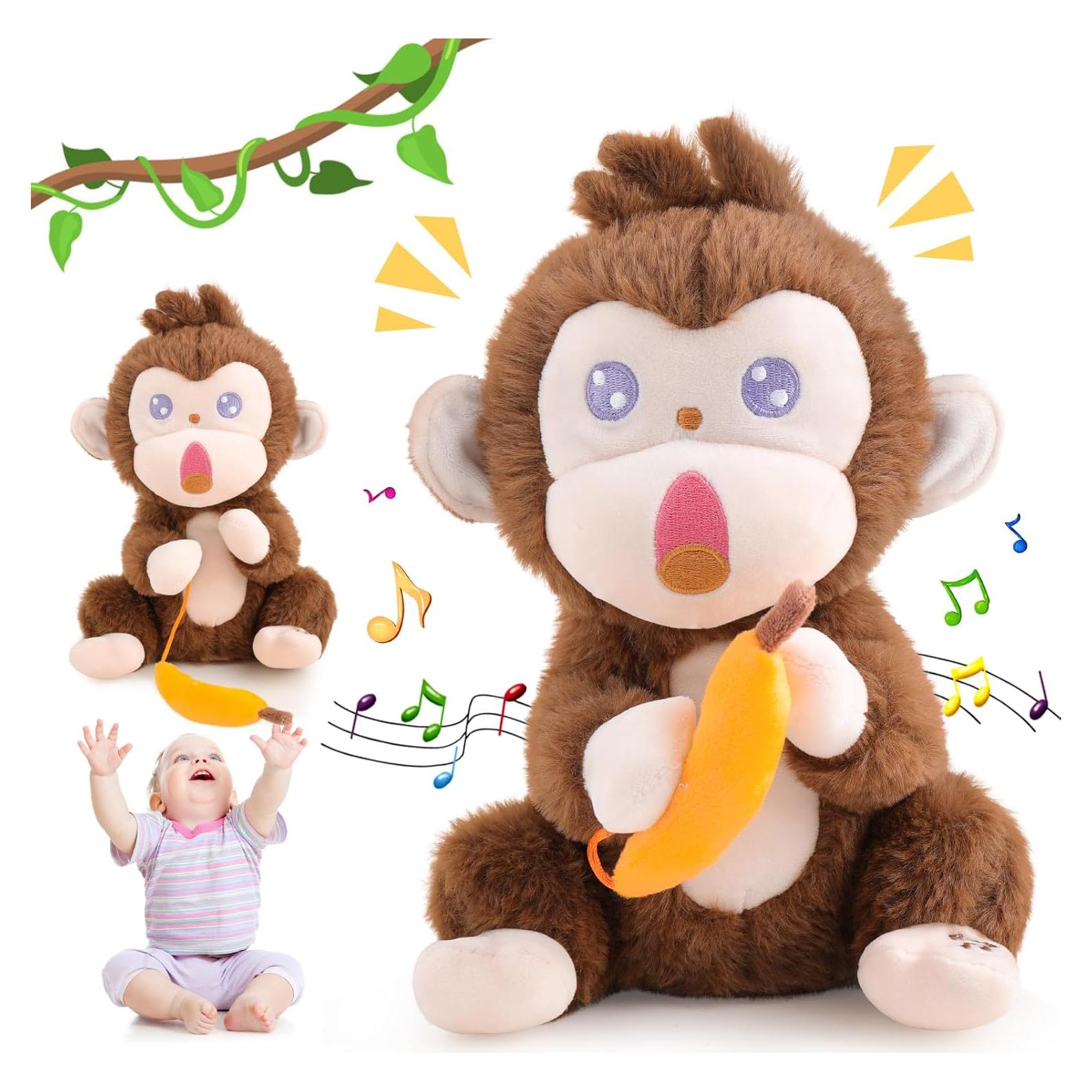 Mono de Peluche Interactivo Emoin con Plátano 23.9 cm