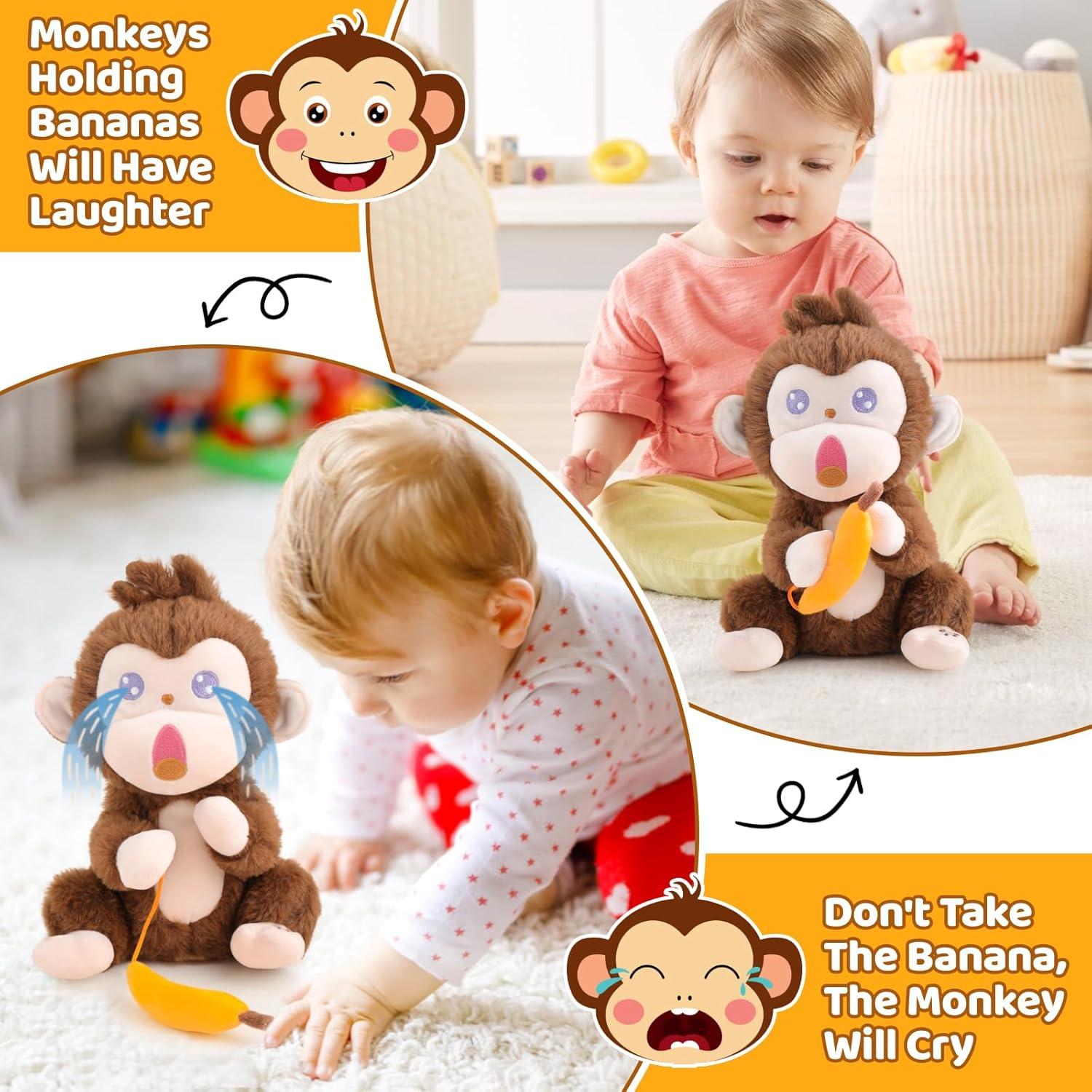 Mono de Peluche Interactivo Emoin con Plátano 23.9 cm