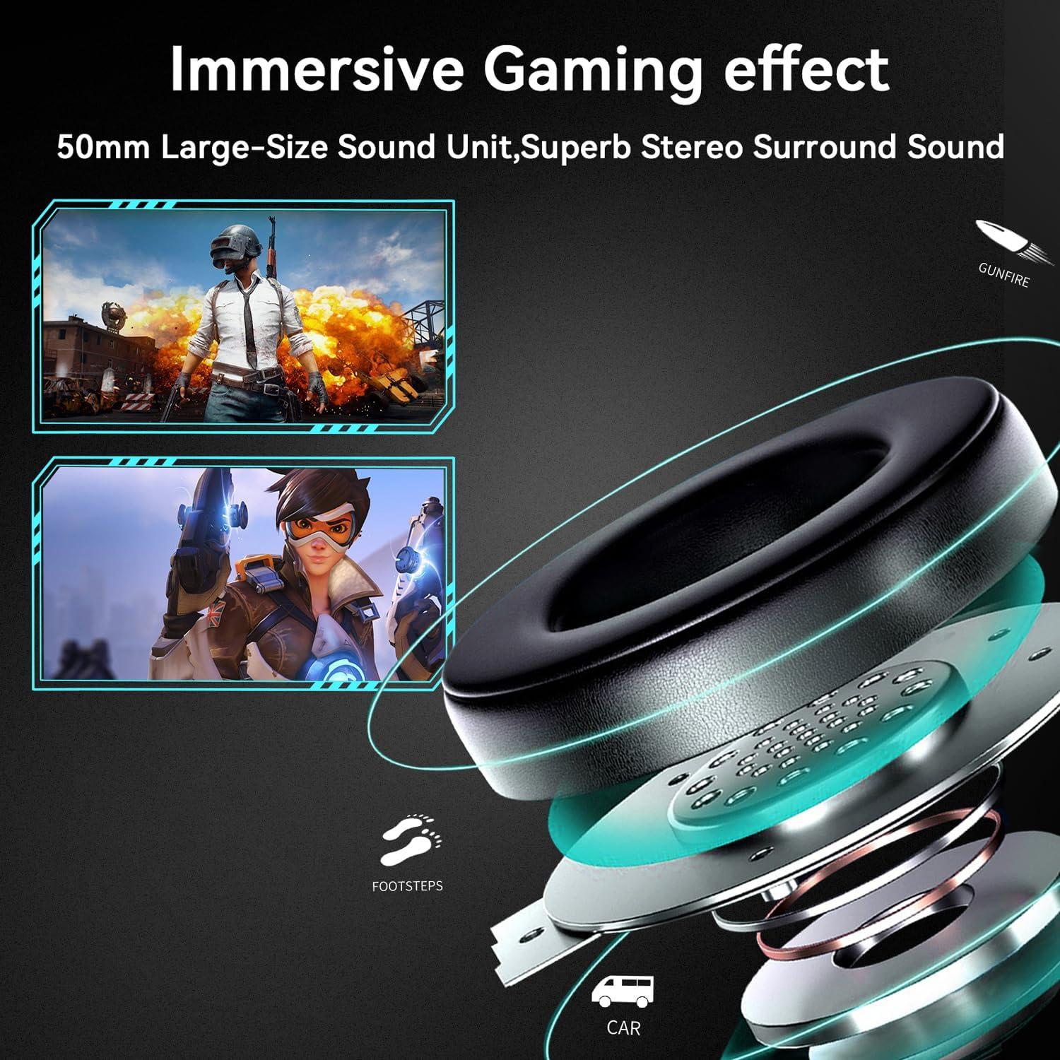 Auriculares Gaming Jimonyer A82 con Sonido Estéreo y Micrófono