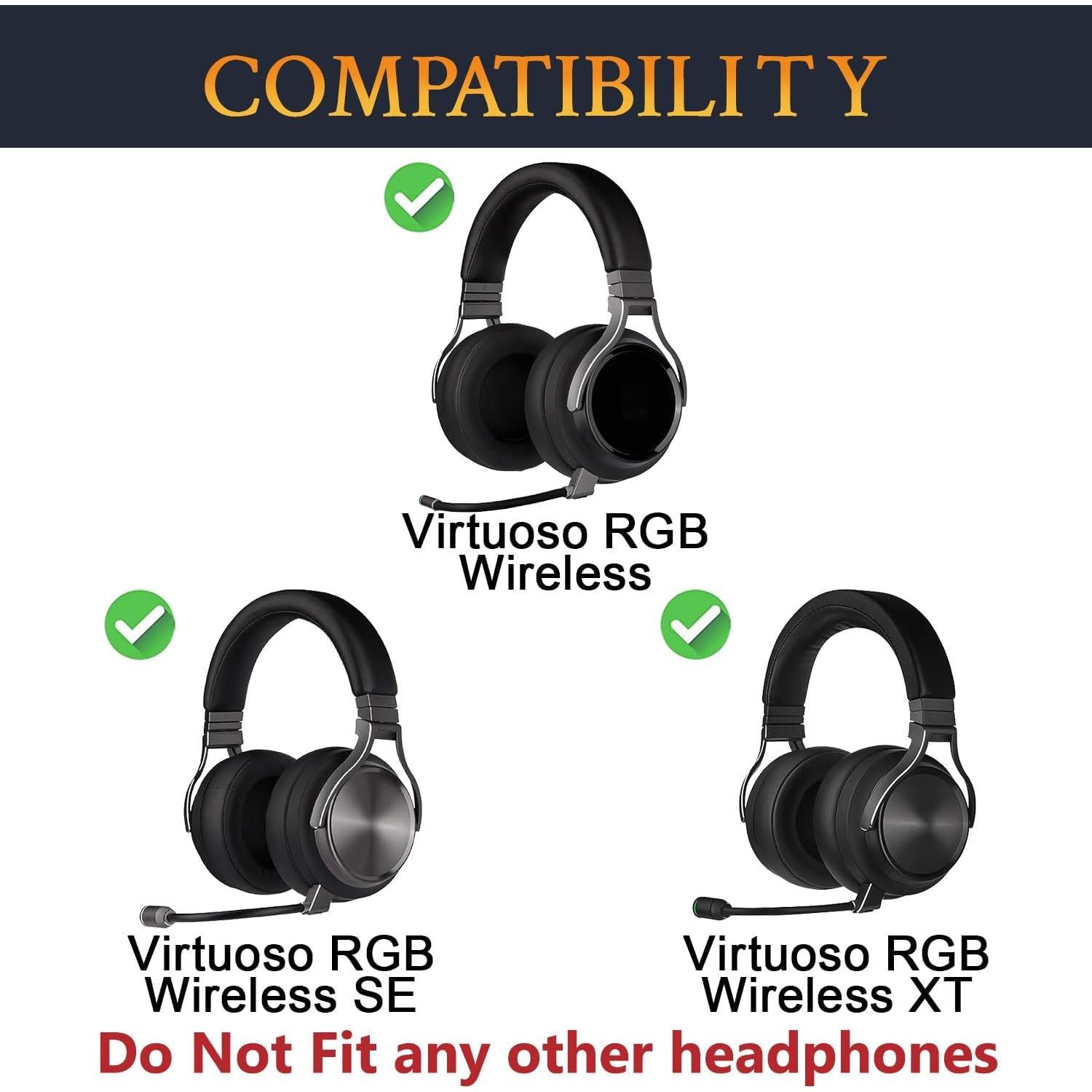 Almohadillas de Gel Refrigerante SOULWIT para Auriculares Corsair Virtuoso RGB Wireless XT SE - Negro