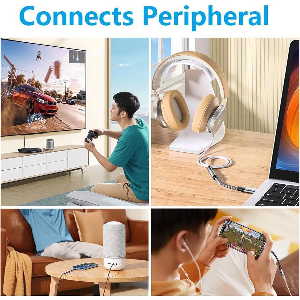 Adaptador de Auriculares AVMAX USB C a 3.5mm Gris - Compatible con iPhone y Galaxy