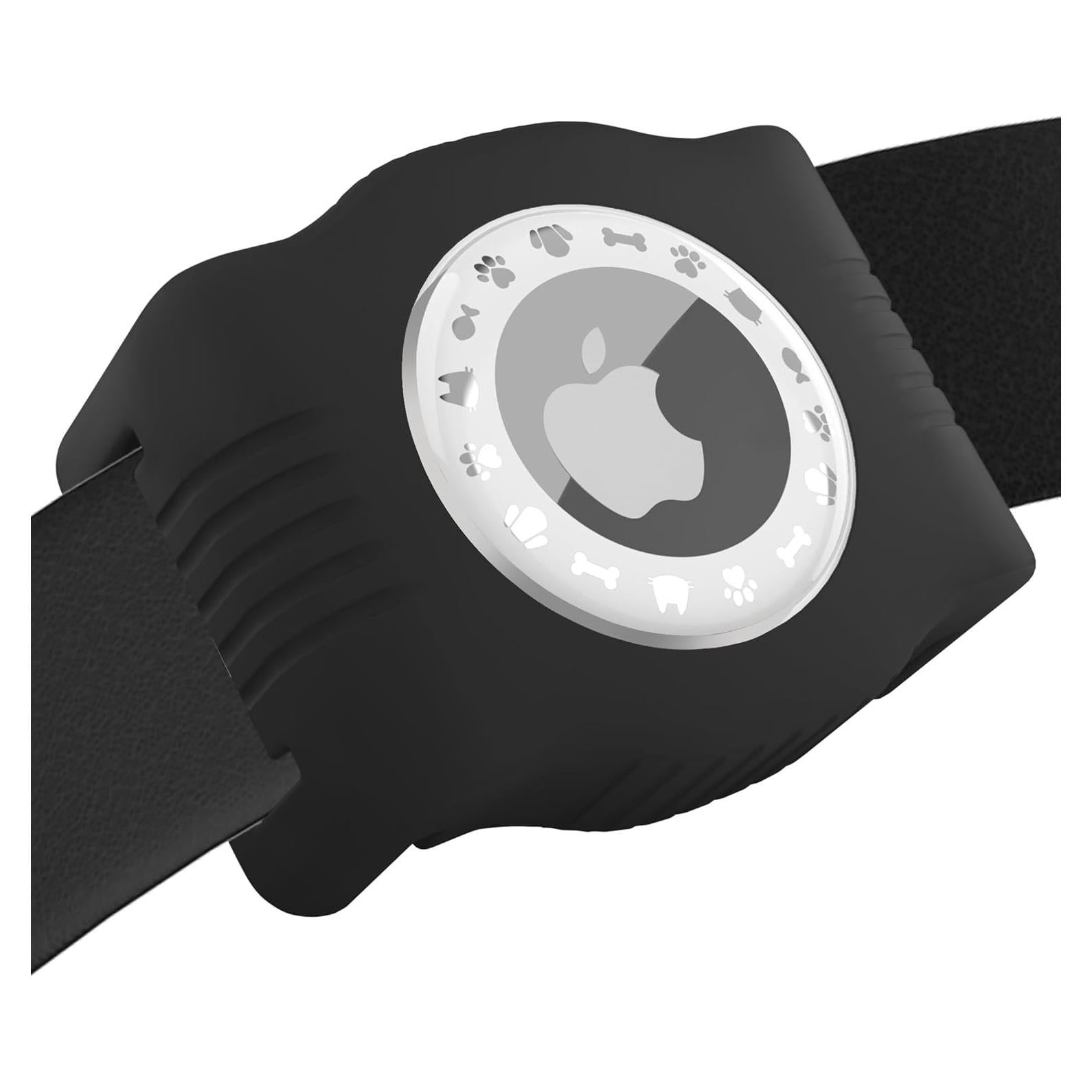 Soporte para AirTag de Perro WhoseID - Silicona y ABS Negro