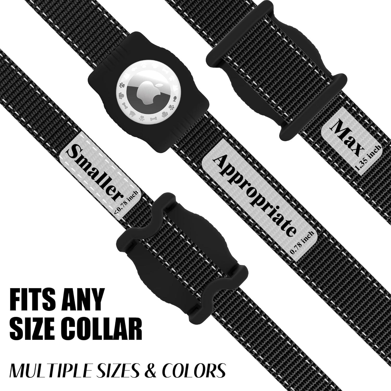 Soporte para AirTag de Perro WhoseID - Silicona y ABS Negro