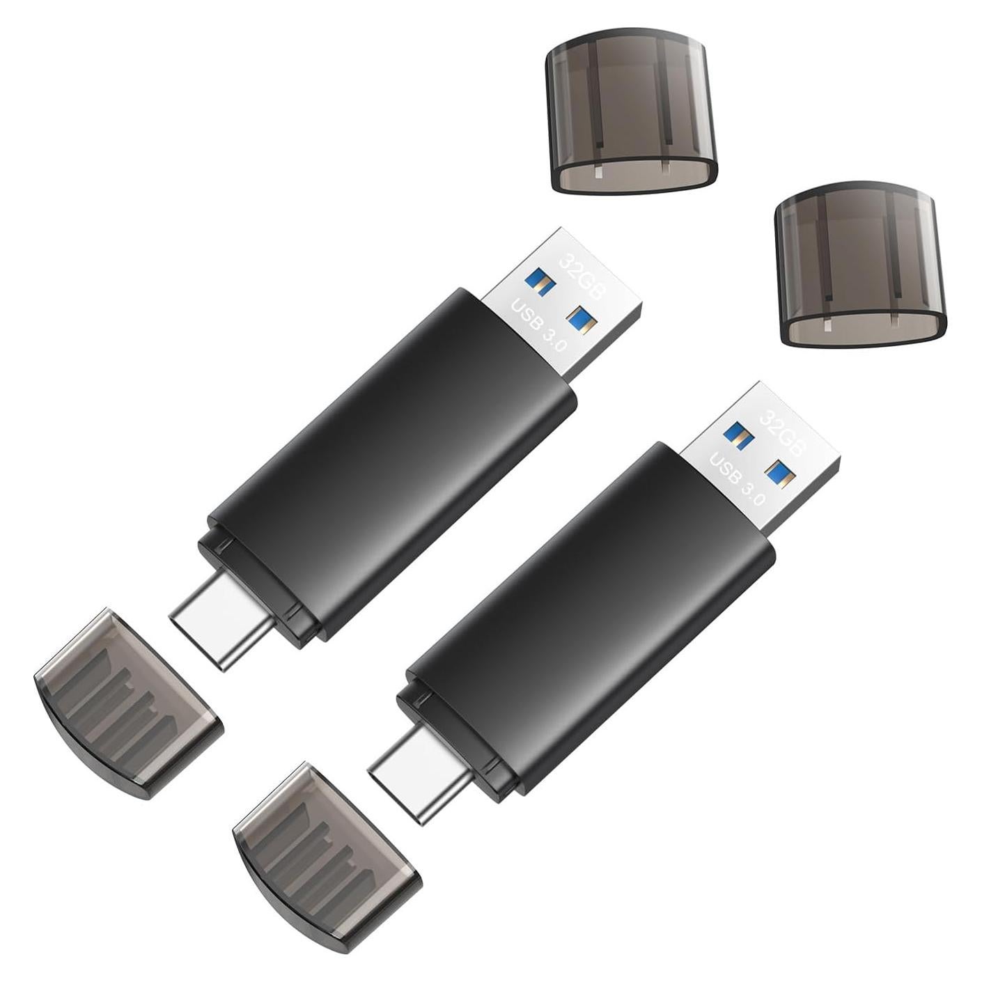 Unidad Flash USB 3.0 Doble 32GB JOIOT Tipo-C + USB-A Negro