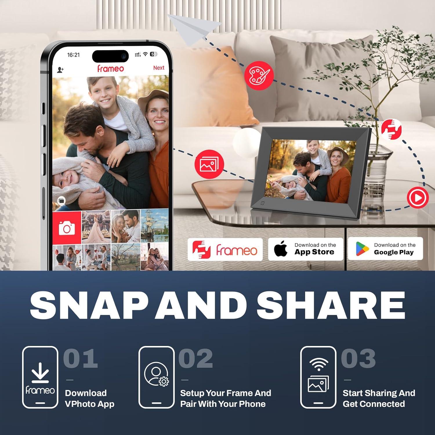 Marco Digital Inteligente Arktronic 8" WiFi Pantalla Táctil HD