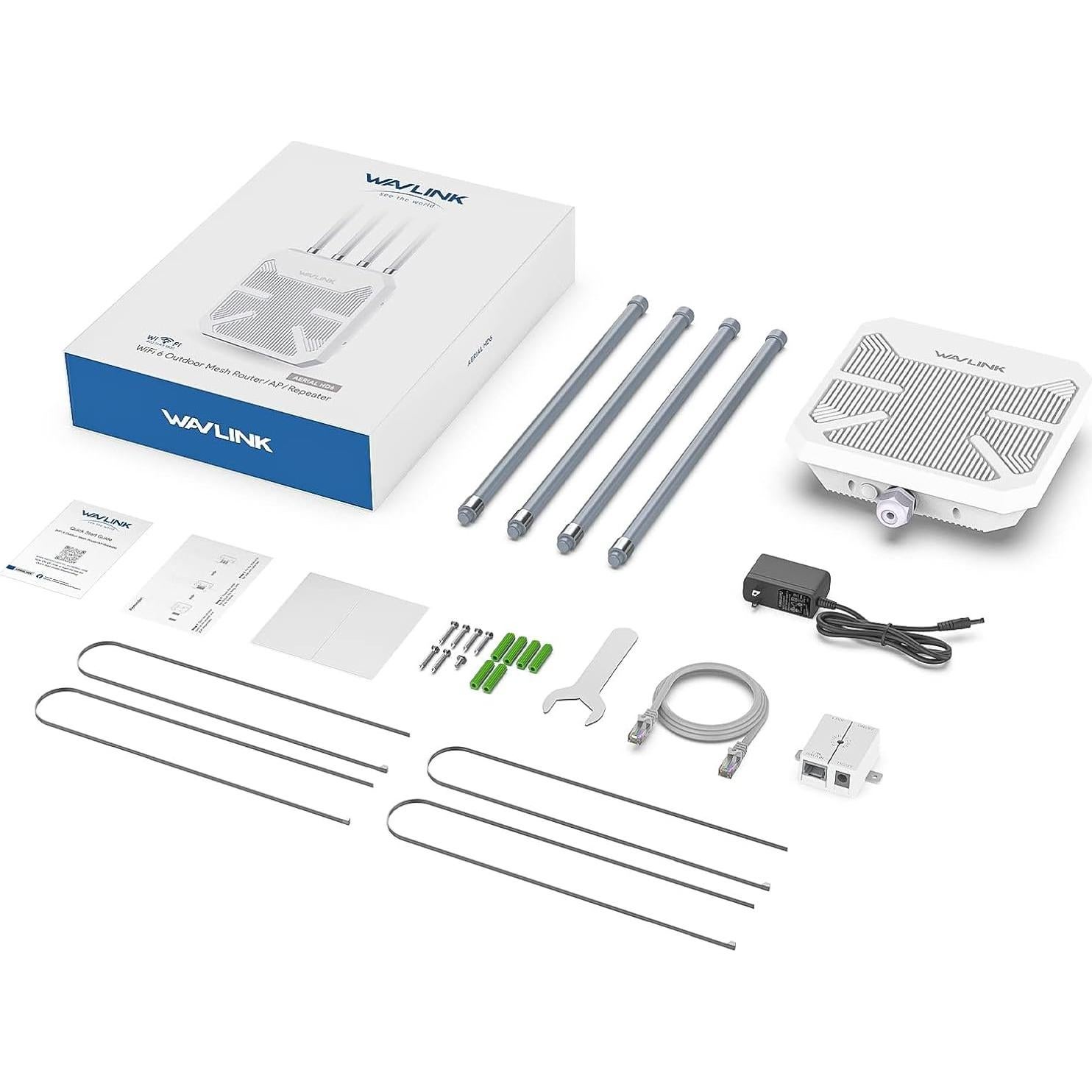 Extensor WiFi 6 WAVLINK AX1800 IP67 para Exterior 128 Dispositivos