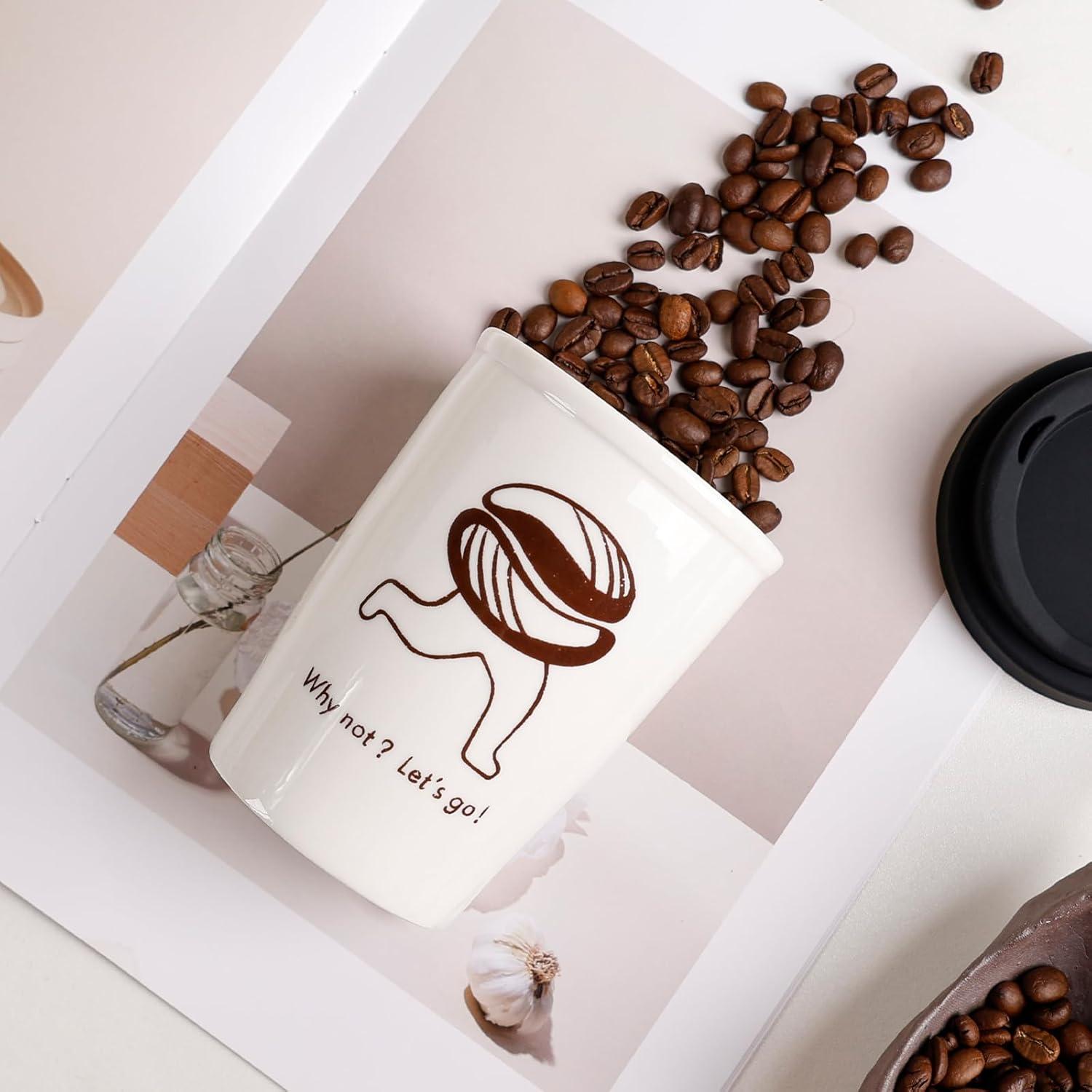 Taza de Viaje Cerámica ZEBERBO 250ml Doble Pared Aislada