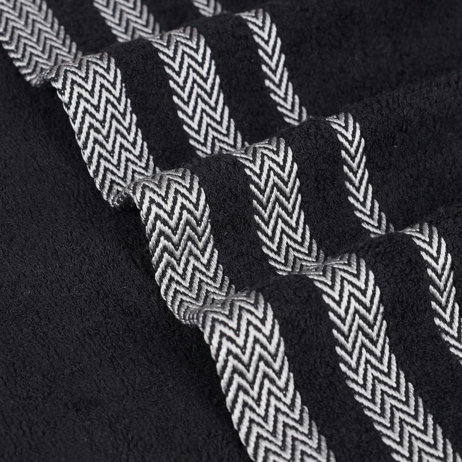 Juego de Toallas de Algodón Superior Hays 12 Piezas Negro