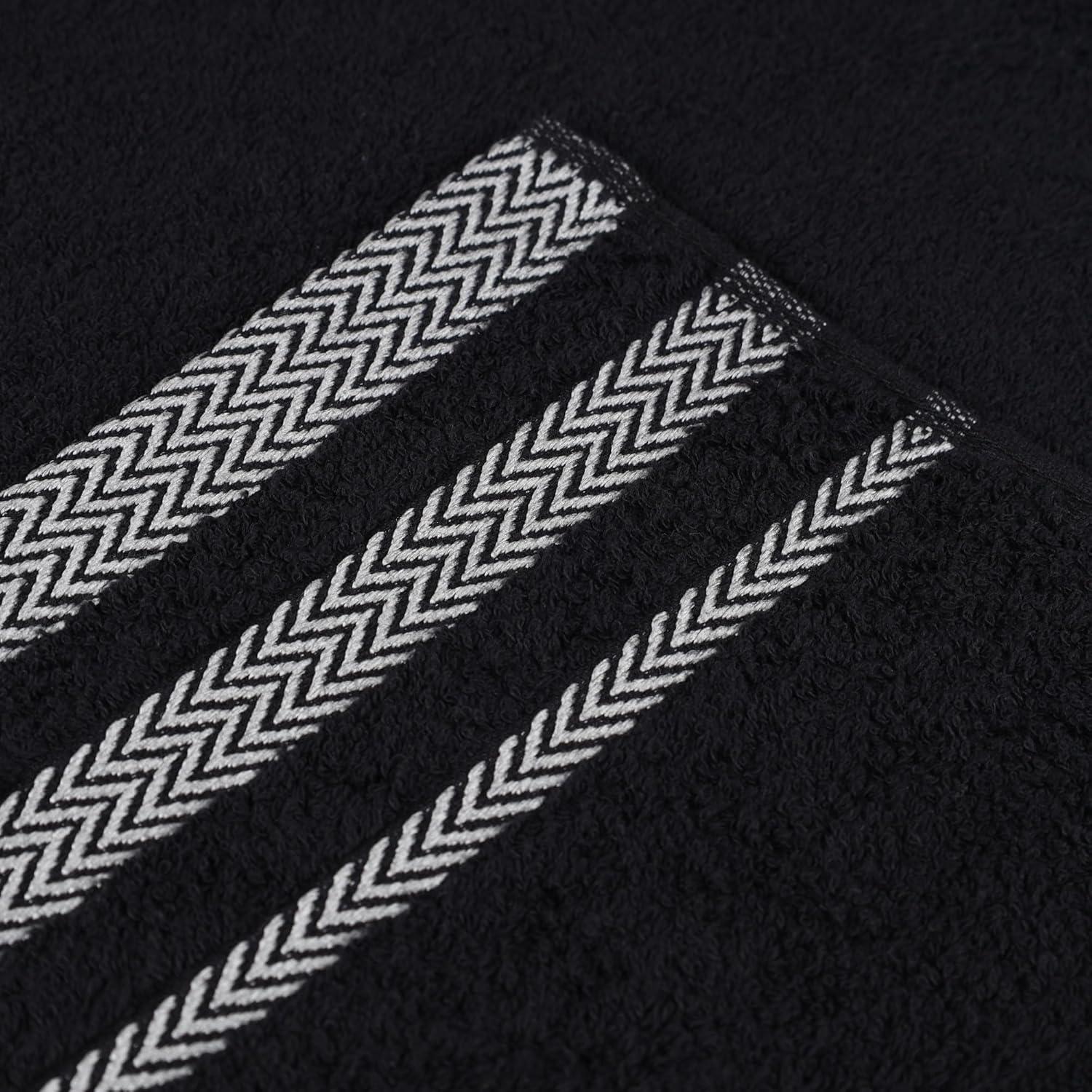 Juego de Toallas de Algodón Superior Hays 12 Piezas Negro