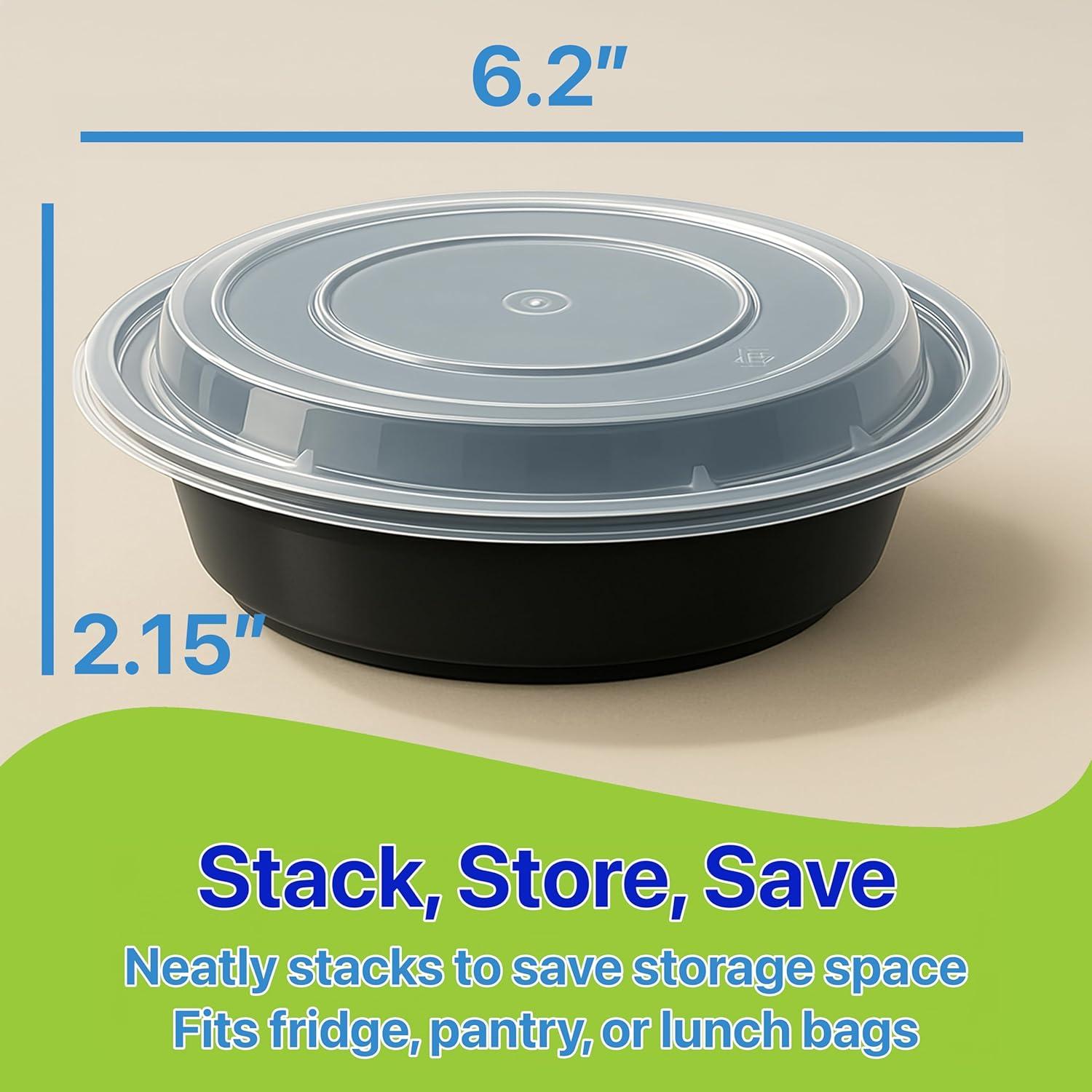 Contenedores Redondos para Comidas Pokanic 10 Set 0.47 L Apilables