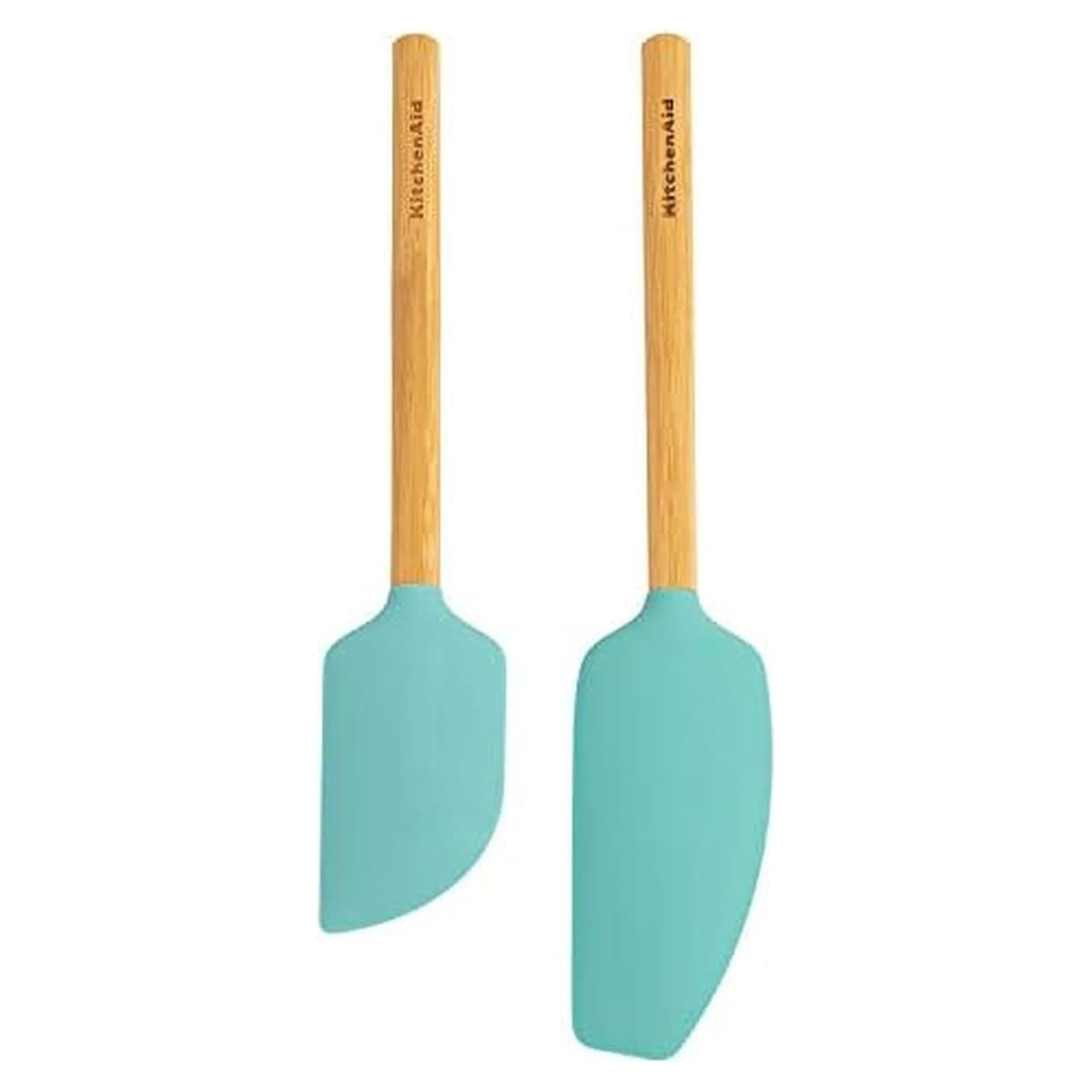 Juego de Espátulas de Bambú KitchenAid 2 Piezas Aqua Sky