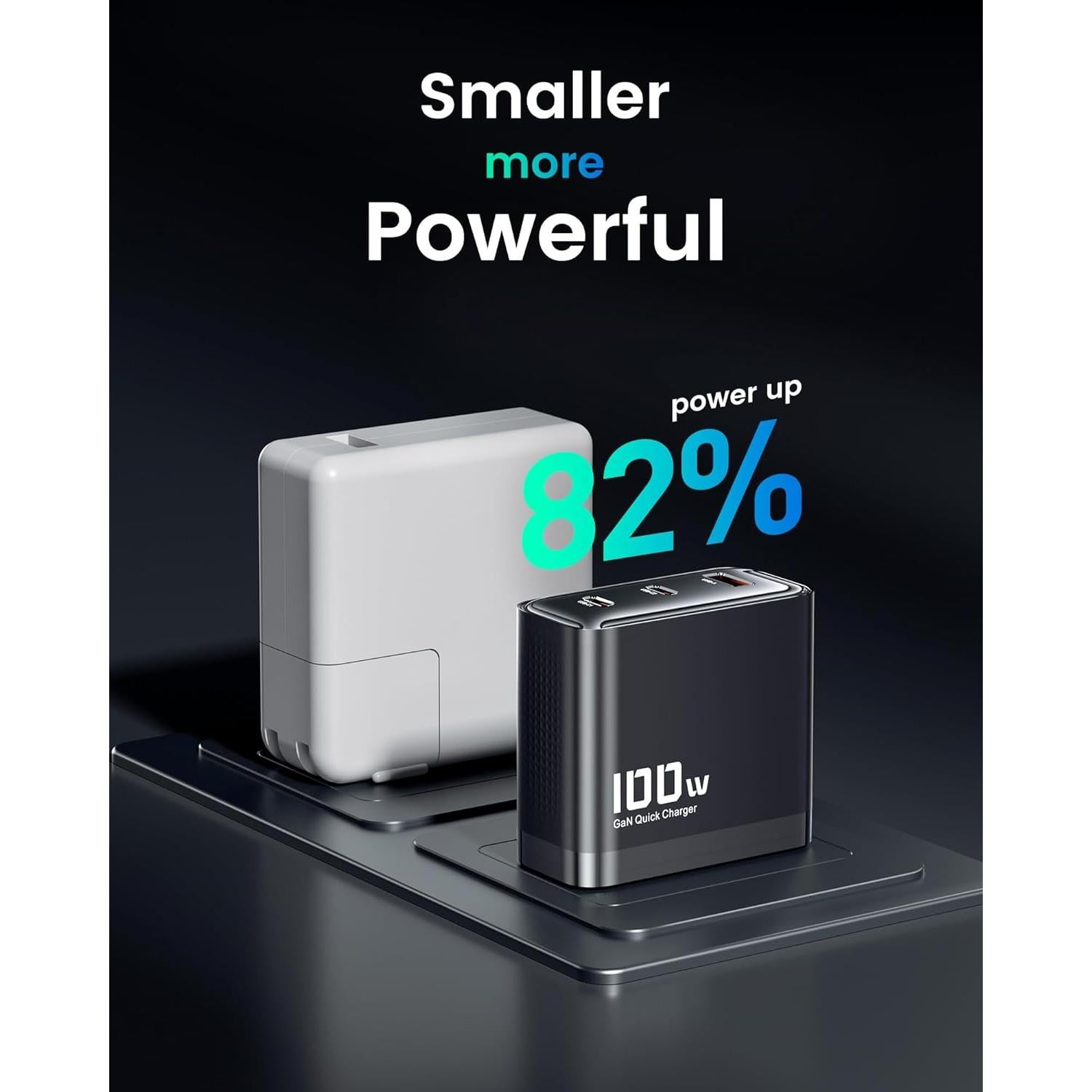 Cargador USB C 100W TOOCKI 3 Puertos Rápido PD3.0 QC3.0