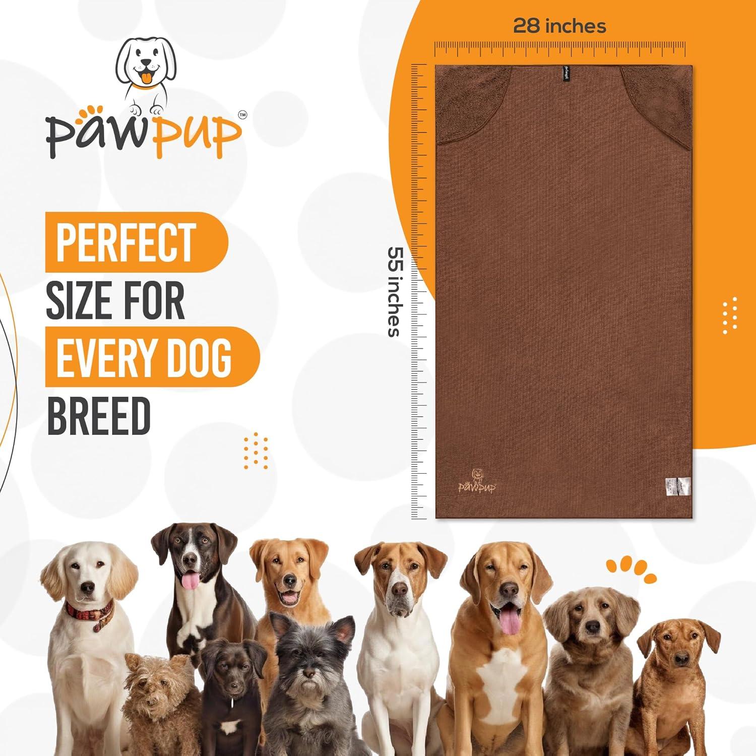 Toalla de Microfibra PAWPUP para Perros 139.7x71.1cm Marrón